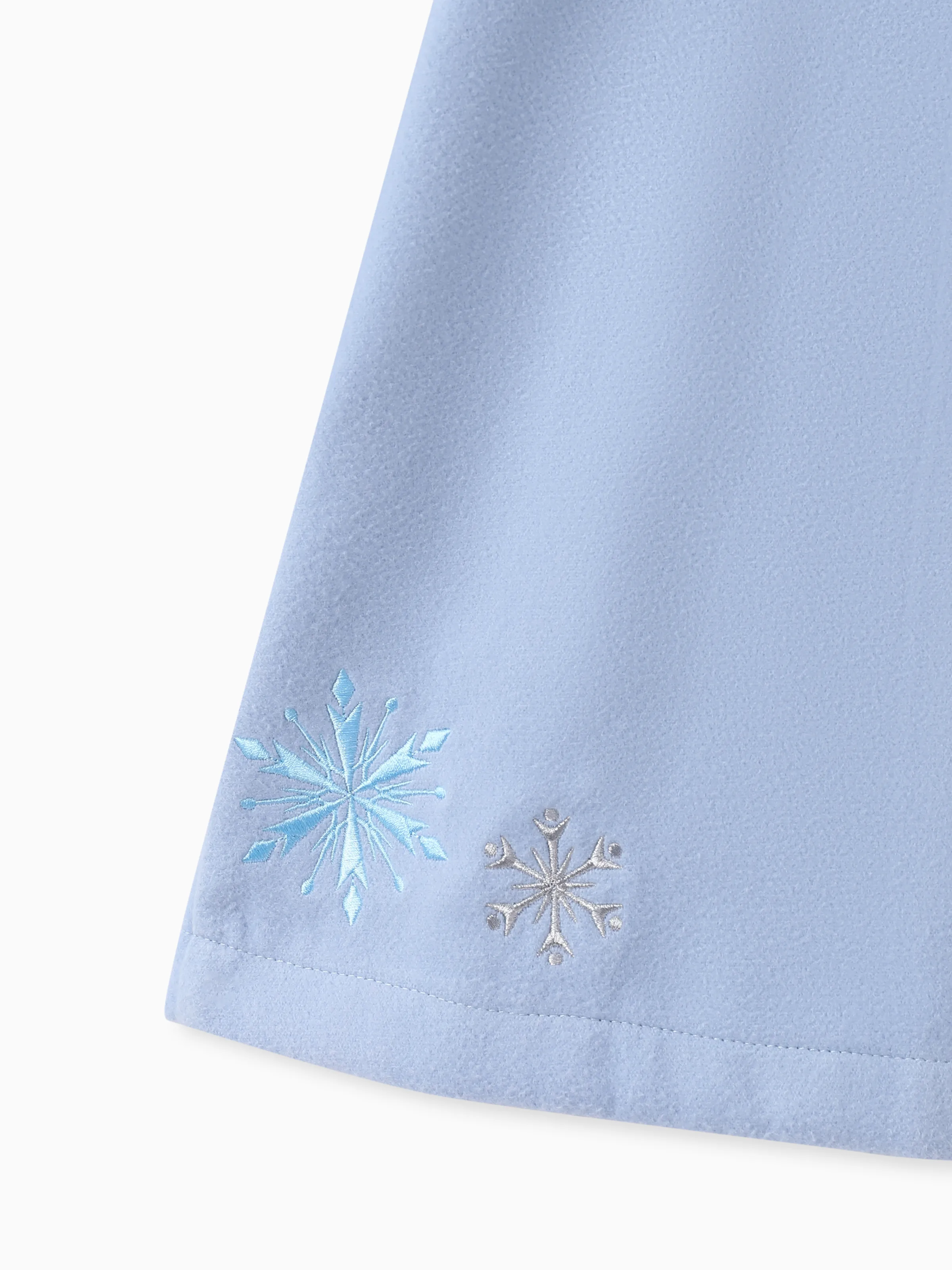 Disney Frozen Toddler Girls Elsa Snowflake Embroidered Plush Collar Coat Blue - Image 7