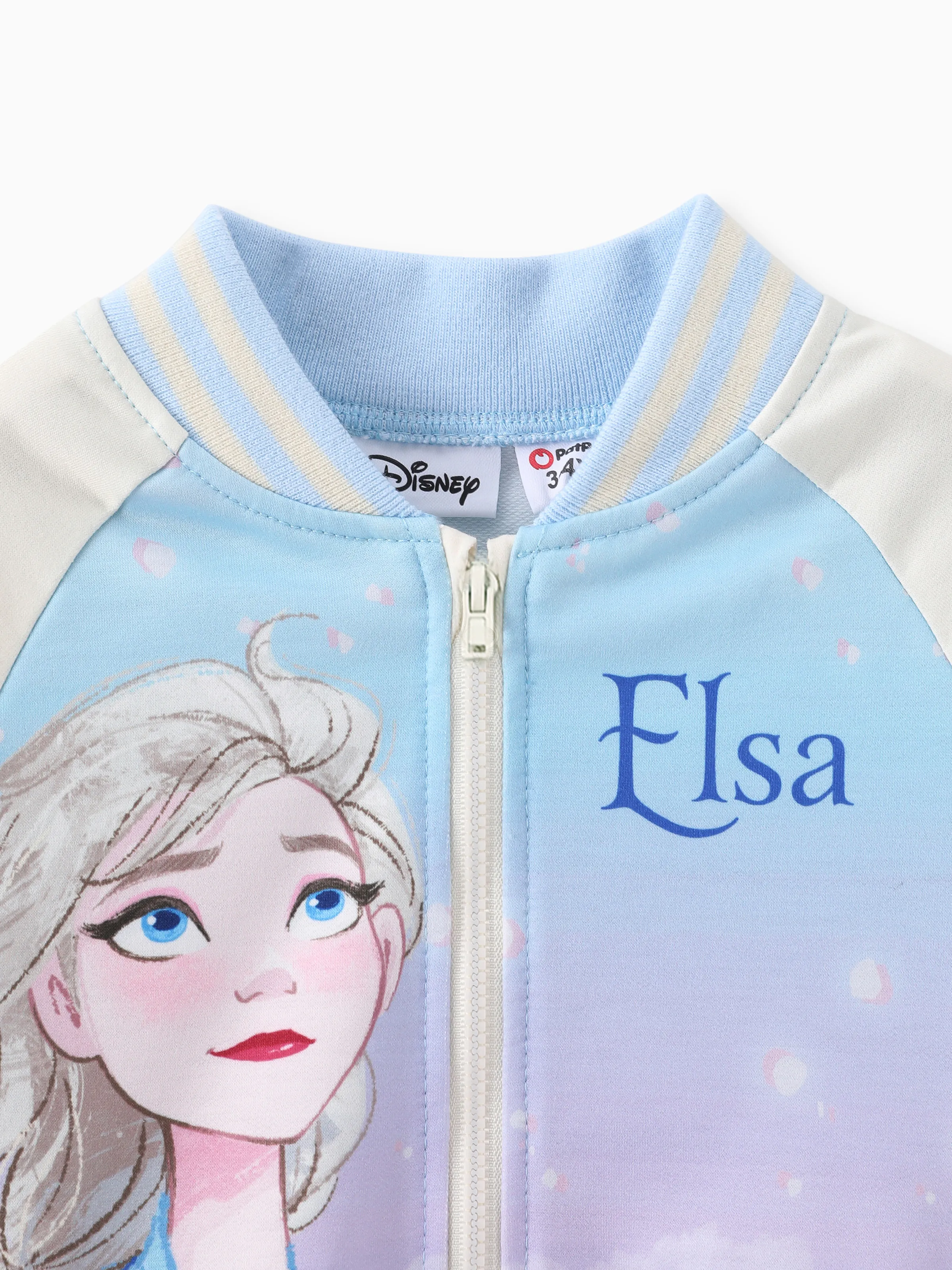 Disney Frozen Toddler Girl Elsa Tie-dye Bomber Jacket Blue - Image 3