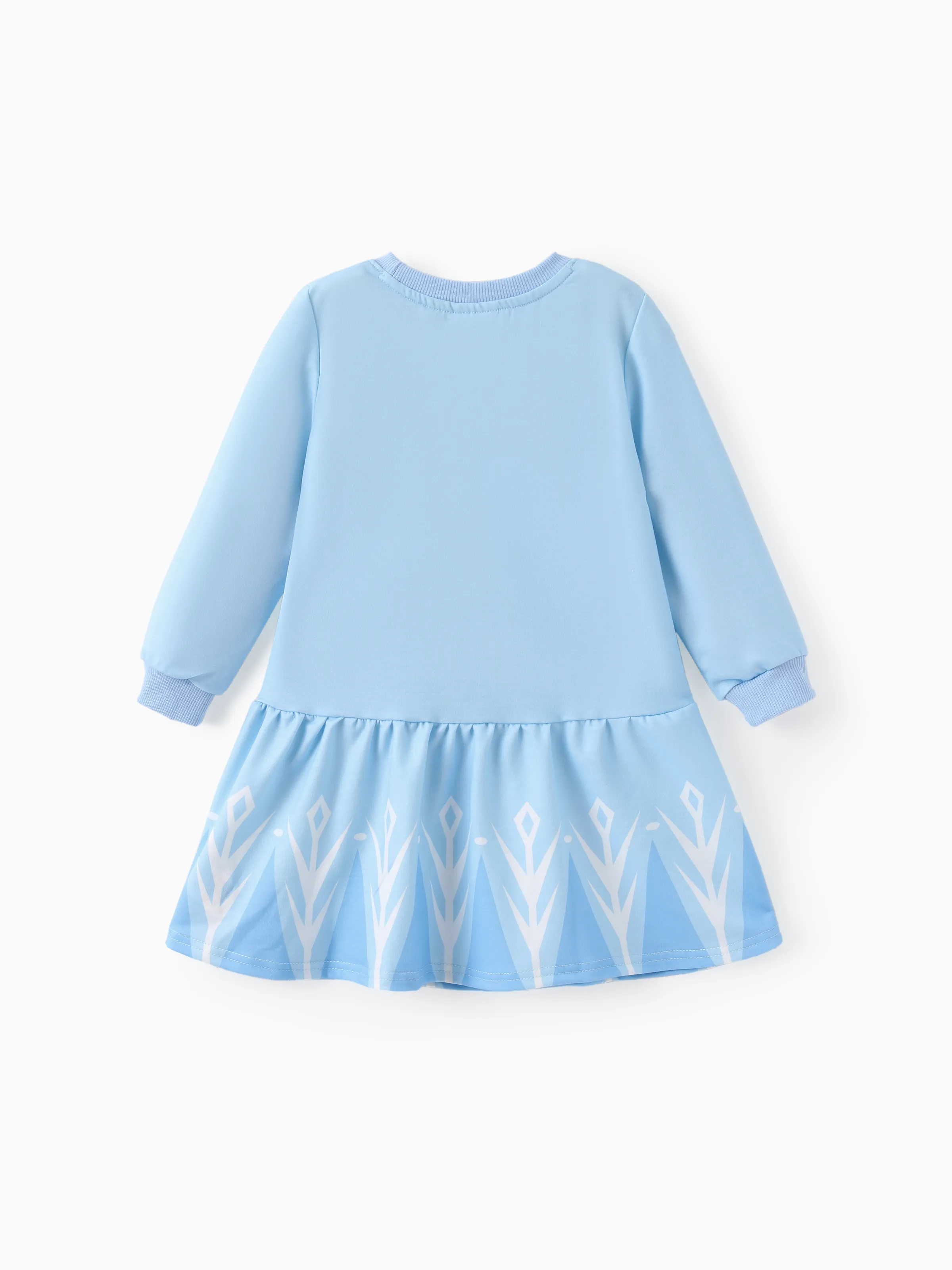 Disney Frozen Toddler/Kid Girl Elsa Gathered Waist Dress Blue Light Blue - Image 3