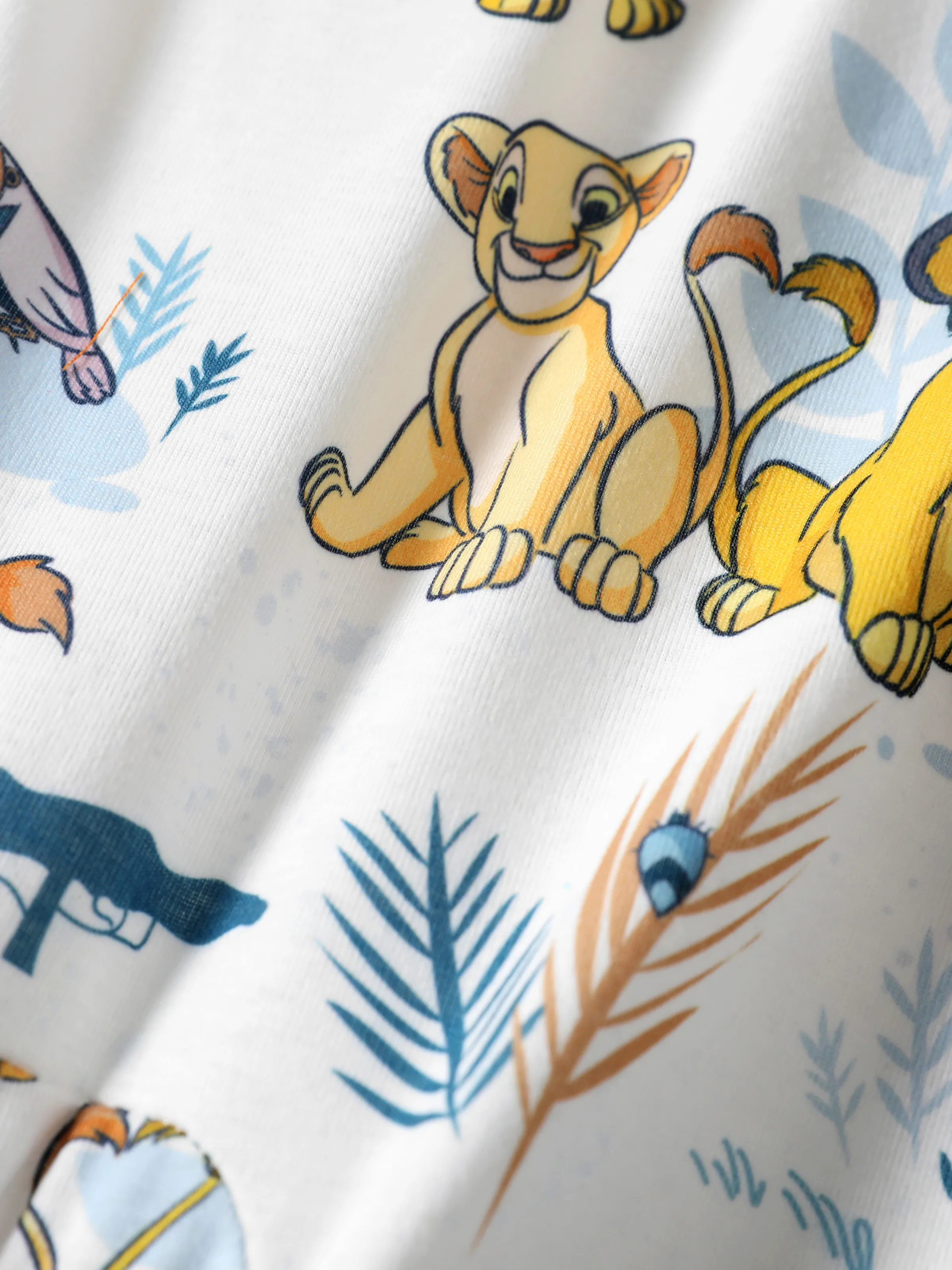 Disney Lion King Baby Boys/Girl Simba 1pc Naia™ Jungle Print Striped Romper GrayGreen - Image 2