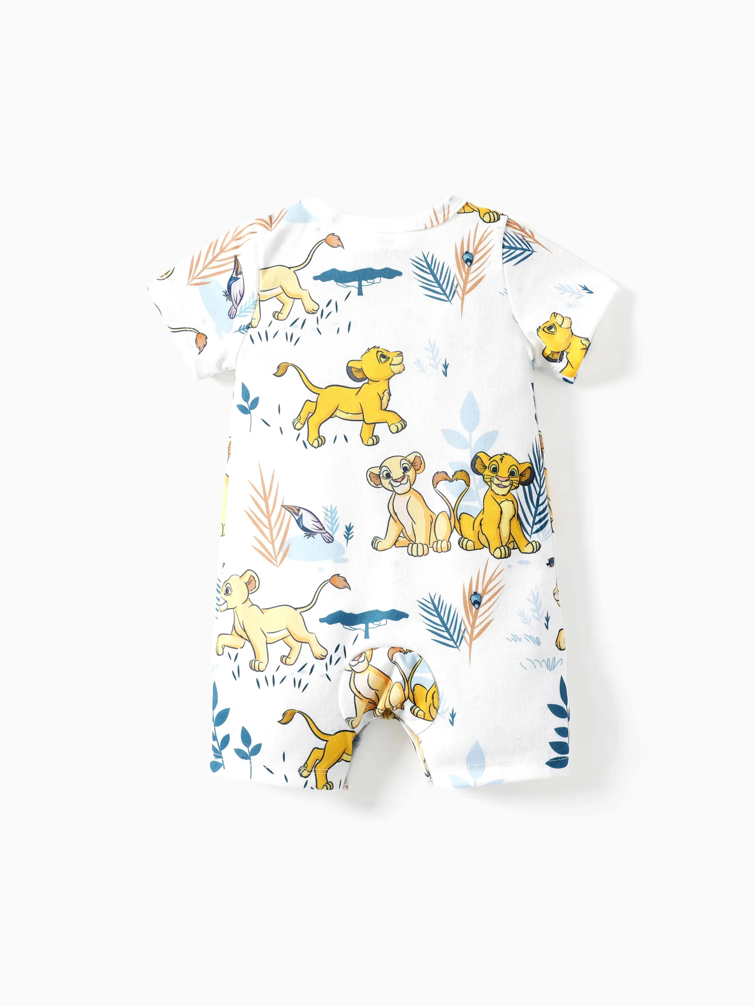 Disney Lion King Baby Boys/Girl Simba 1pc Naia™ Jungle Print Striped Romper GrayGreen - Image 3