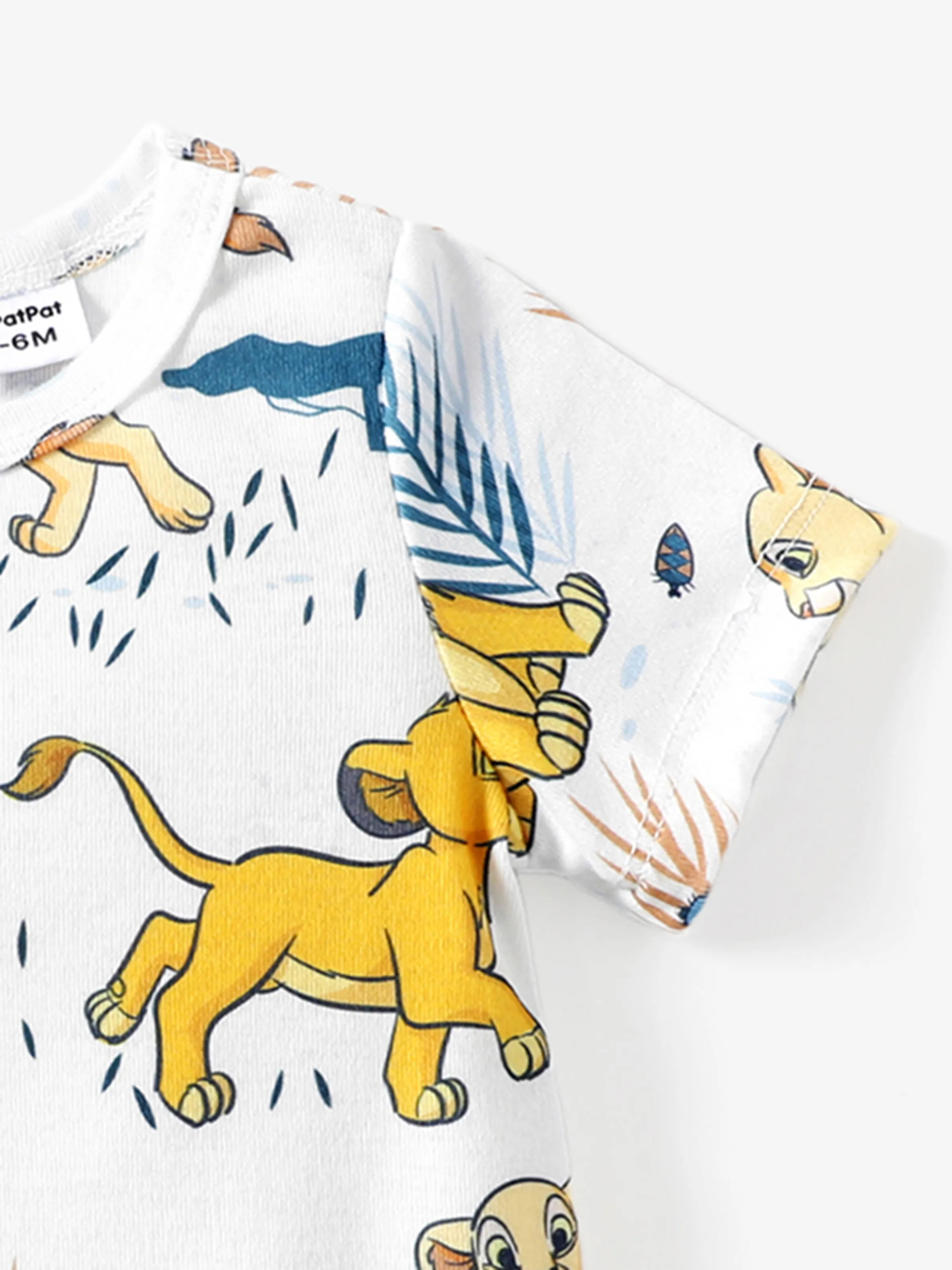 Disney Lion King Baby Boys/Girl Simba 1pc Naia™ Jungle Print Striped Romper GrayGreen - Image 5