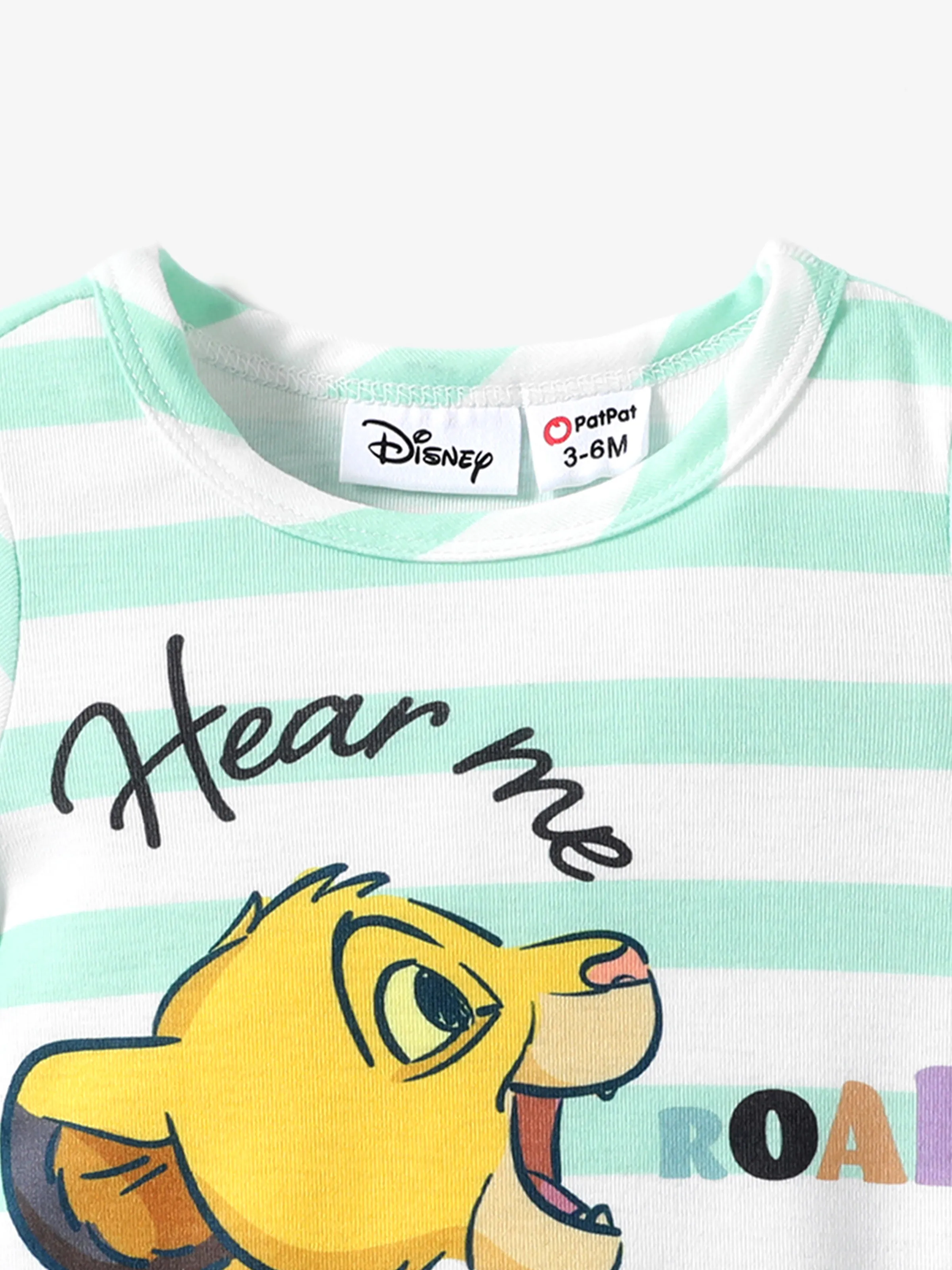 Disney Lion King Baby Boys/Girl Simba 1pc Naia™ Jungle Print Striped Romper Green - Image 4
