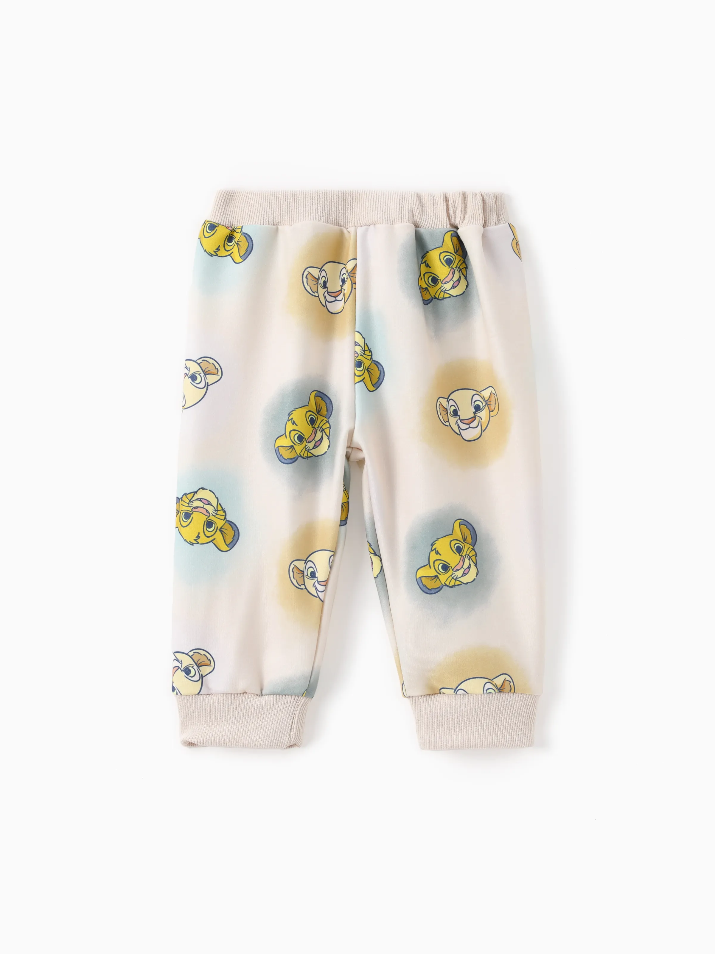 Disney Lion King Baby/Toddler Boy 2pcs Simba Pattern Striped Sweatshirt And Pants Set Apricot - Image 3