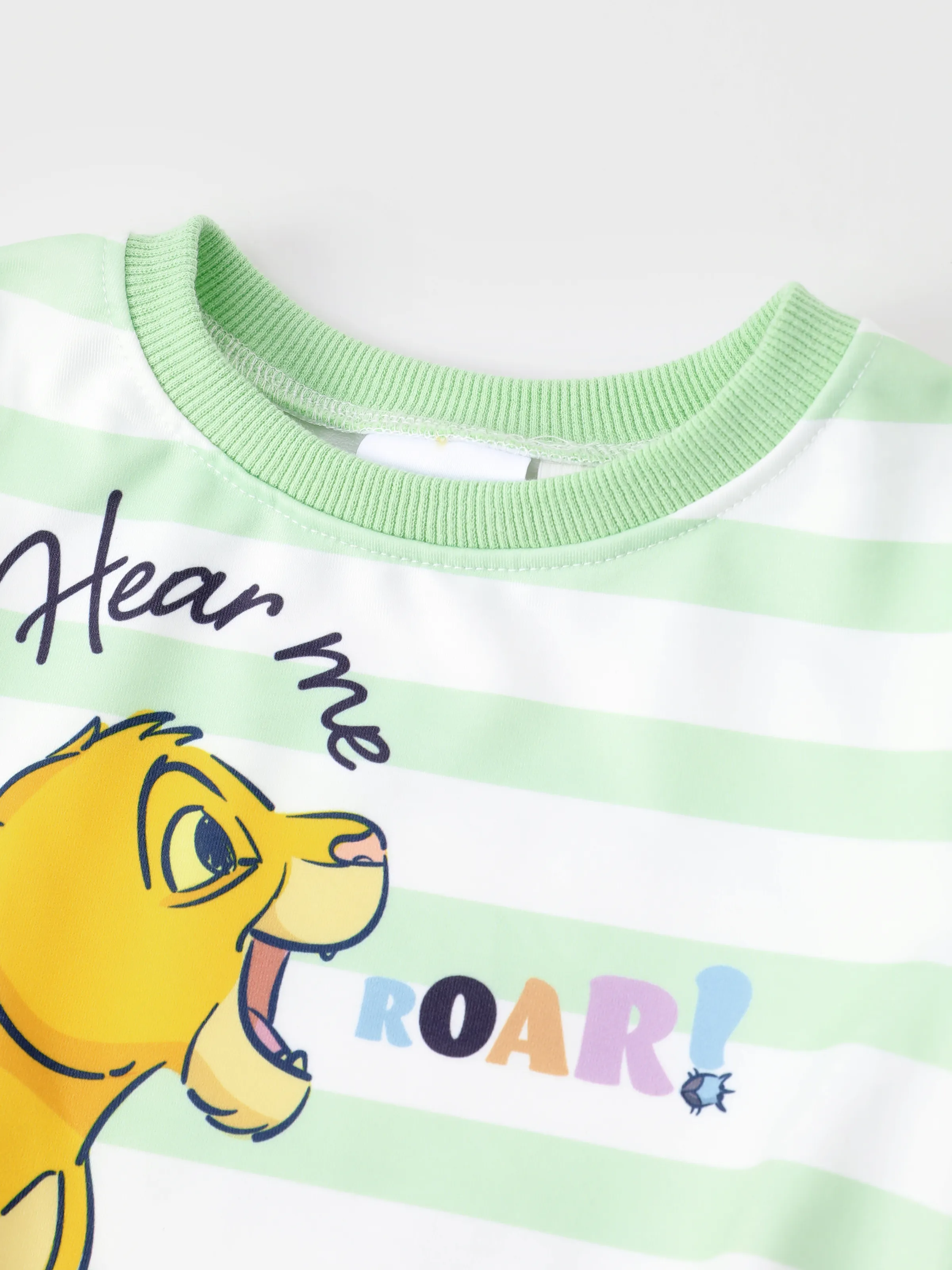 Disney Lion King Baby/Toddler Boy 2pcs Simba Pattern Striped Sweatshirt And Pants Set Light Green - Image 4