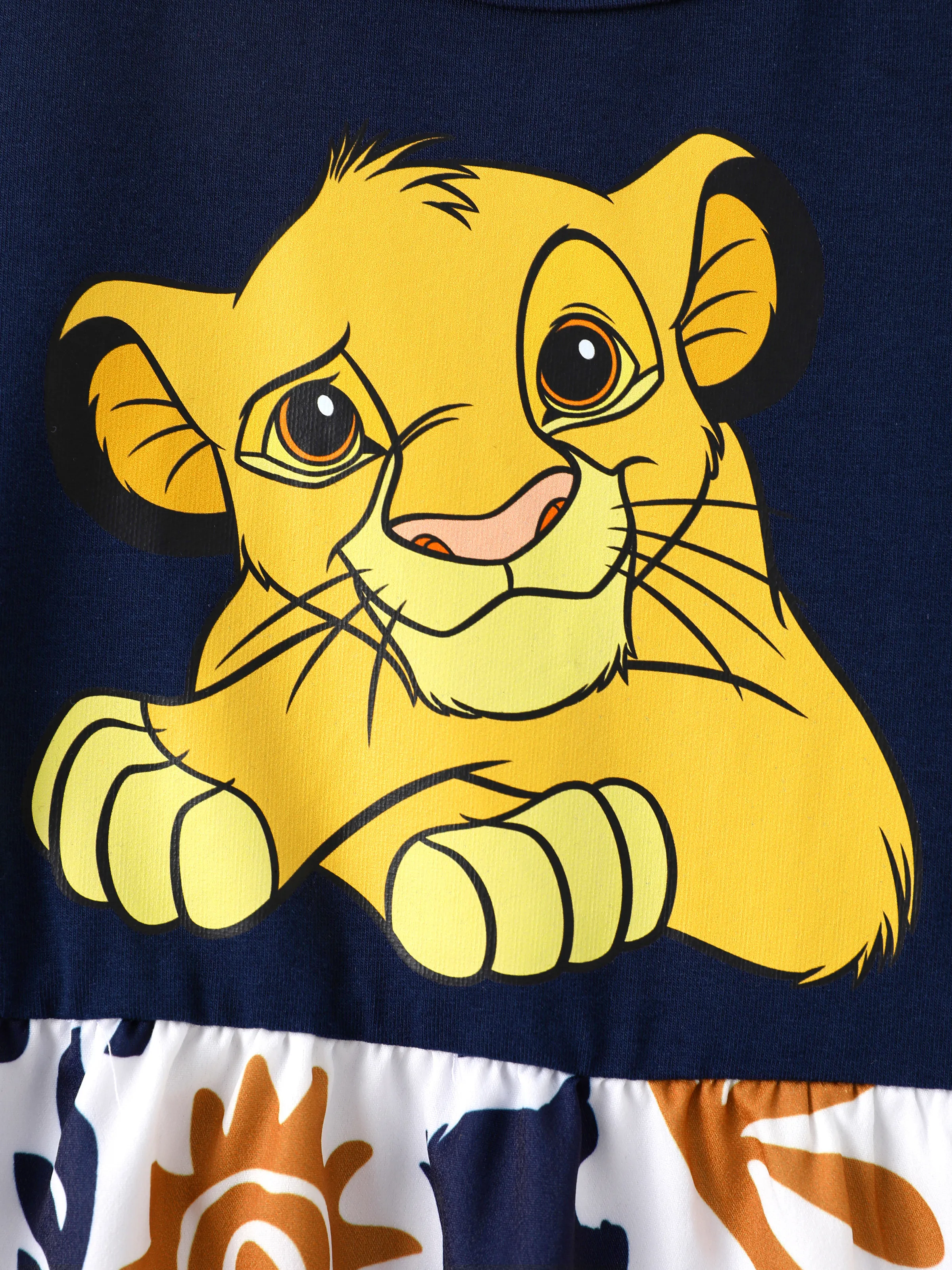 Disney Lion King Daddy & Daughter Simba Palm Leaf Pattern Colorblock Dress/Top/Romper Dark Blue - Image 11