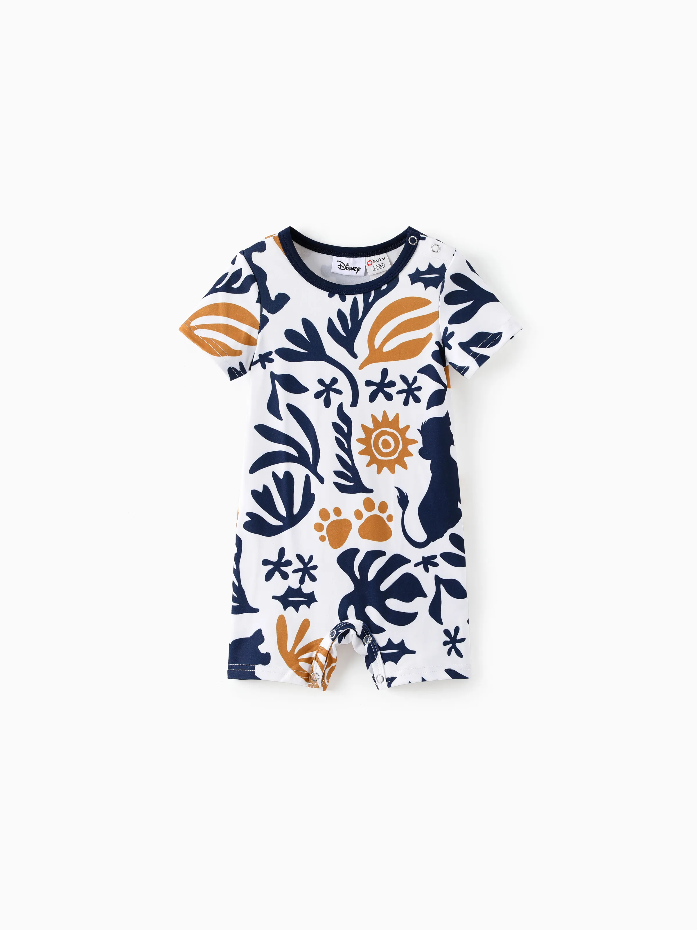 Disney Lion King Daddy & Daughter Simba Palm Leaf Pattern Colorblock Dress/Top/Romper Dark Blue - Image 13
