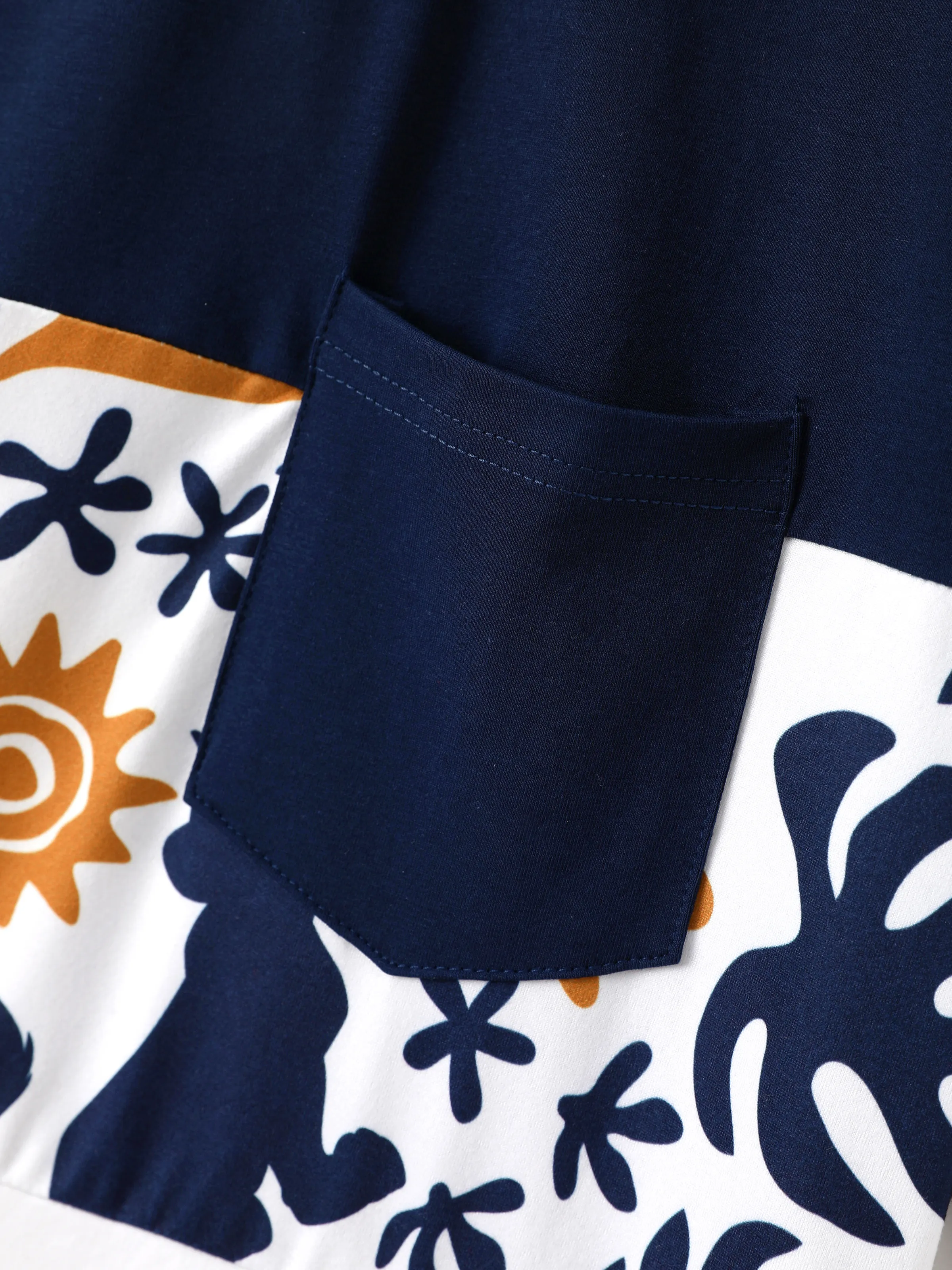 Disney Lion King Daddy & Daughter Simba Palm Leaf Pattern Colorblock Dress/Top/Romper Dark Blue - Image 6