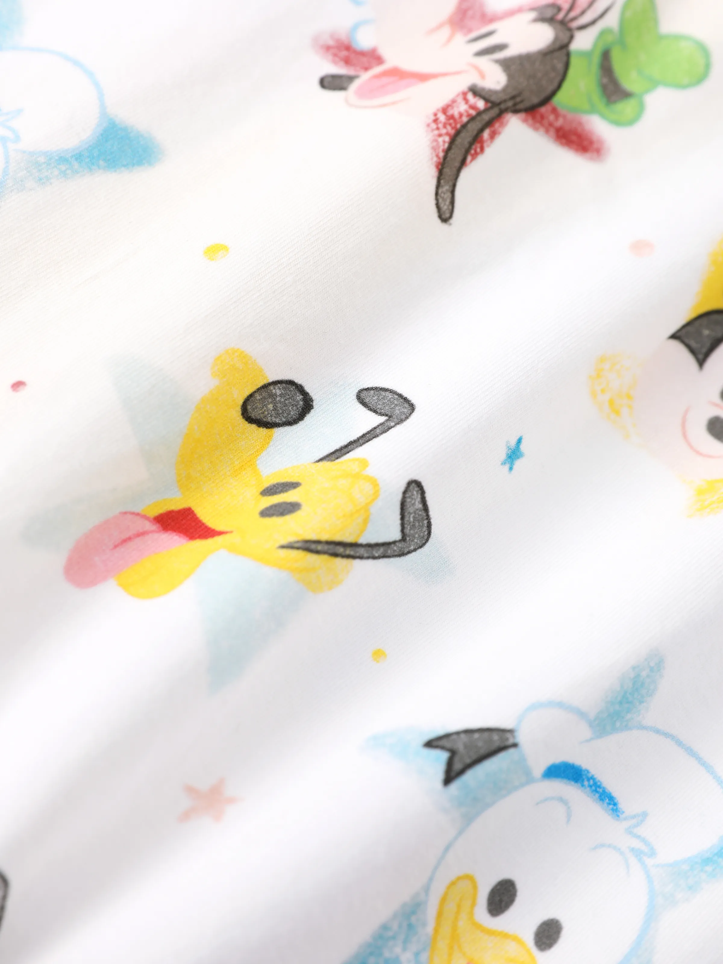 Disney Mickey and Friends Baby Boy/Girl Organic Cotton Ribbed Cuffs Jumpsuit White - Image 2