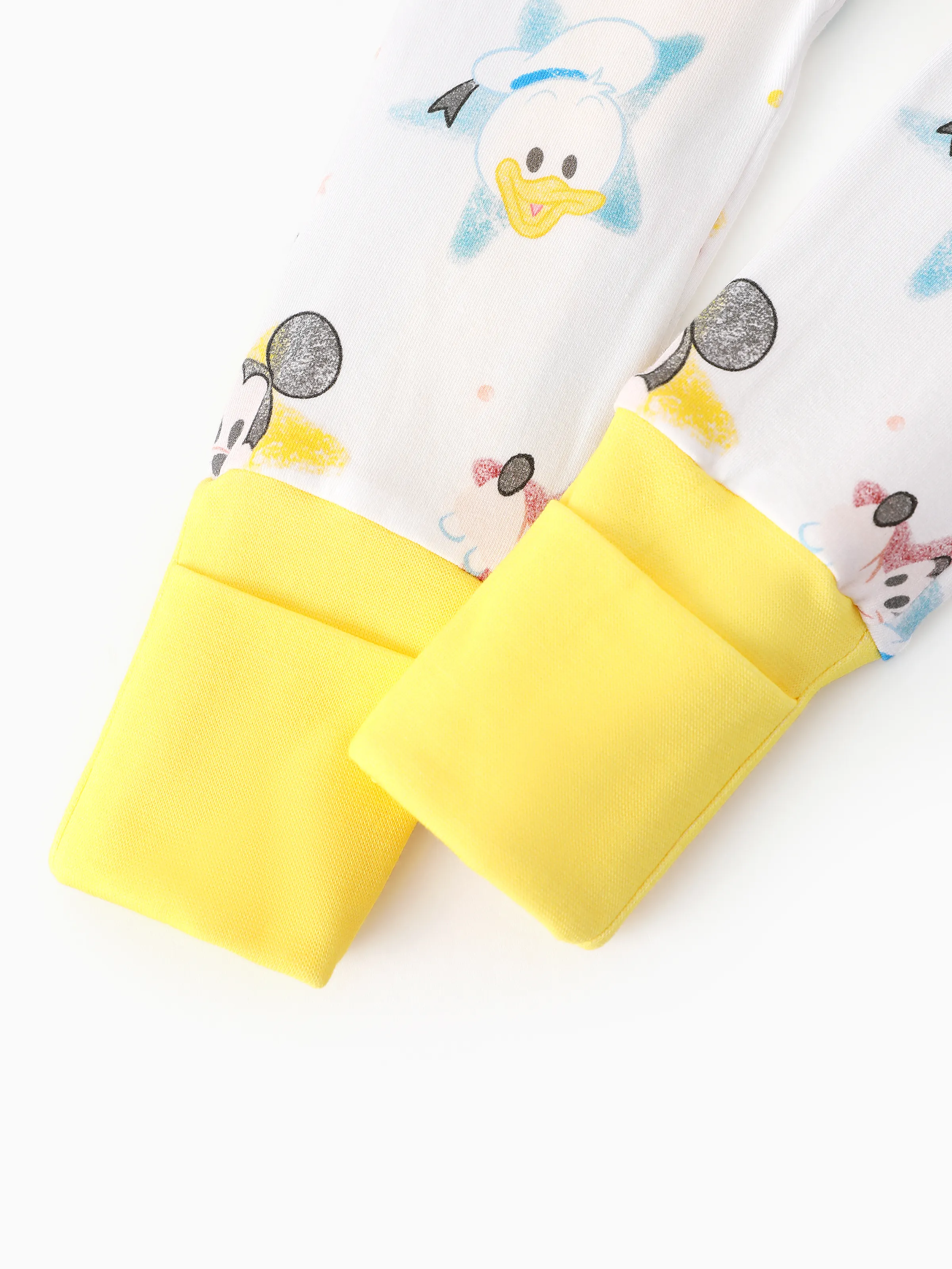 Disney Mickey and Friends Baby Boy/Girl Organic Cotton Ribbed Cuffs Jumpsuit White - Image 7