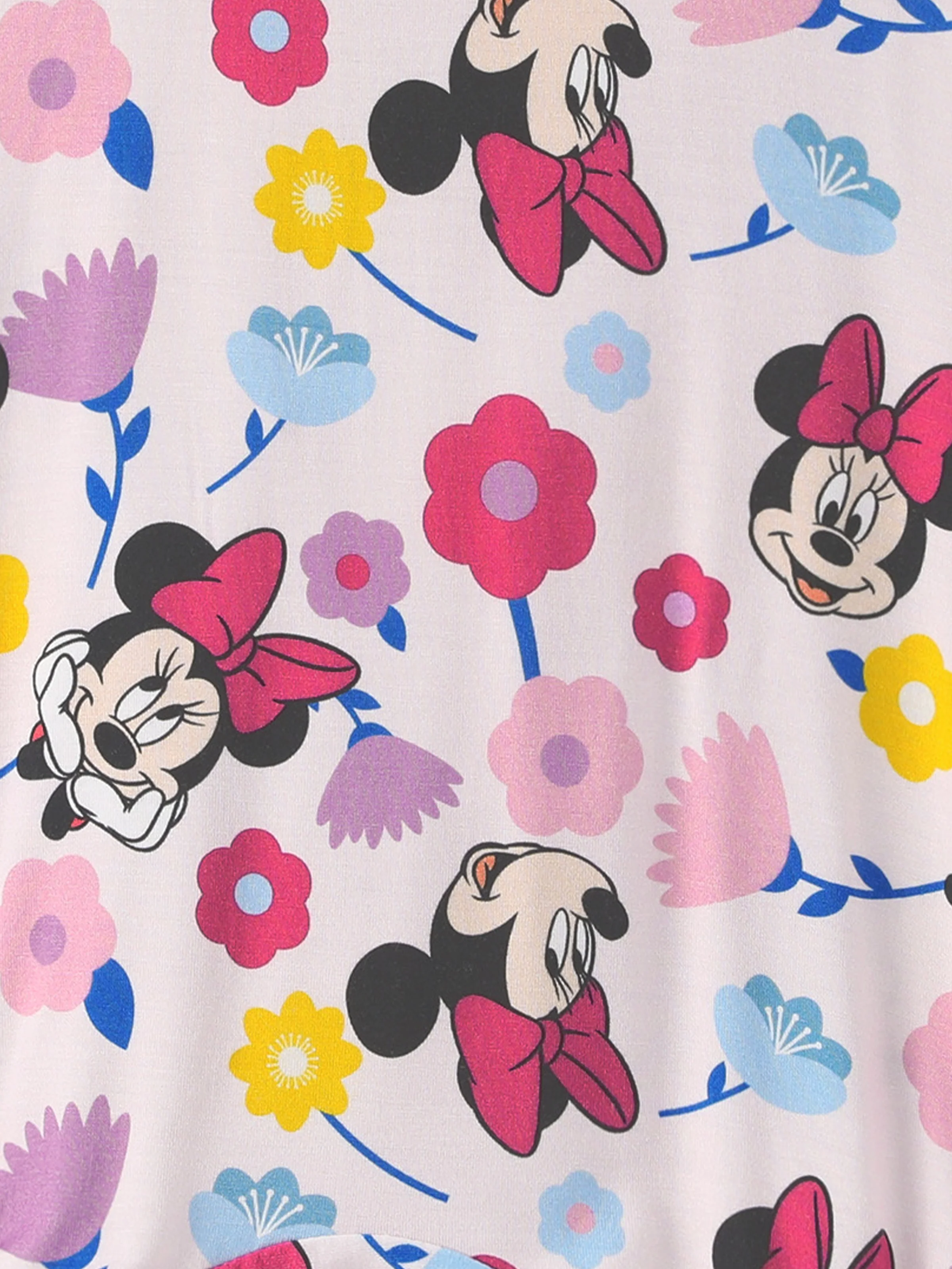 Disney Mickey and Friends Baby Girl 2pcs Minnie Bamboo Ruffled Allover Print Romper Hot Pink - Image 2