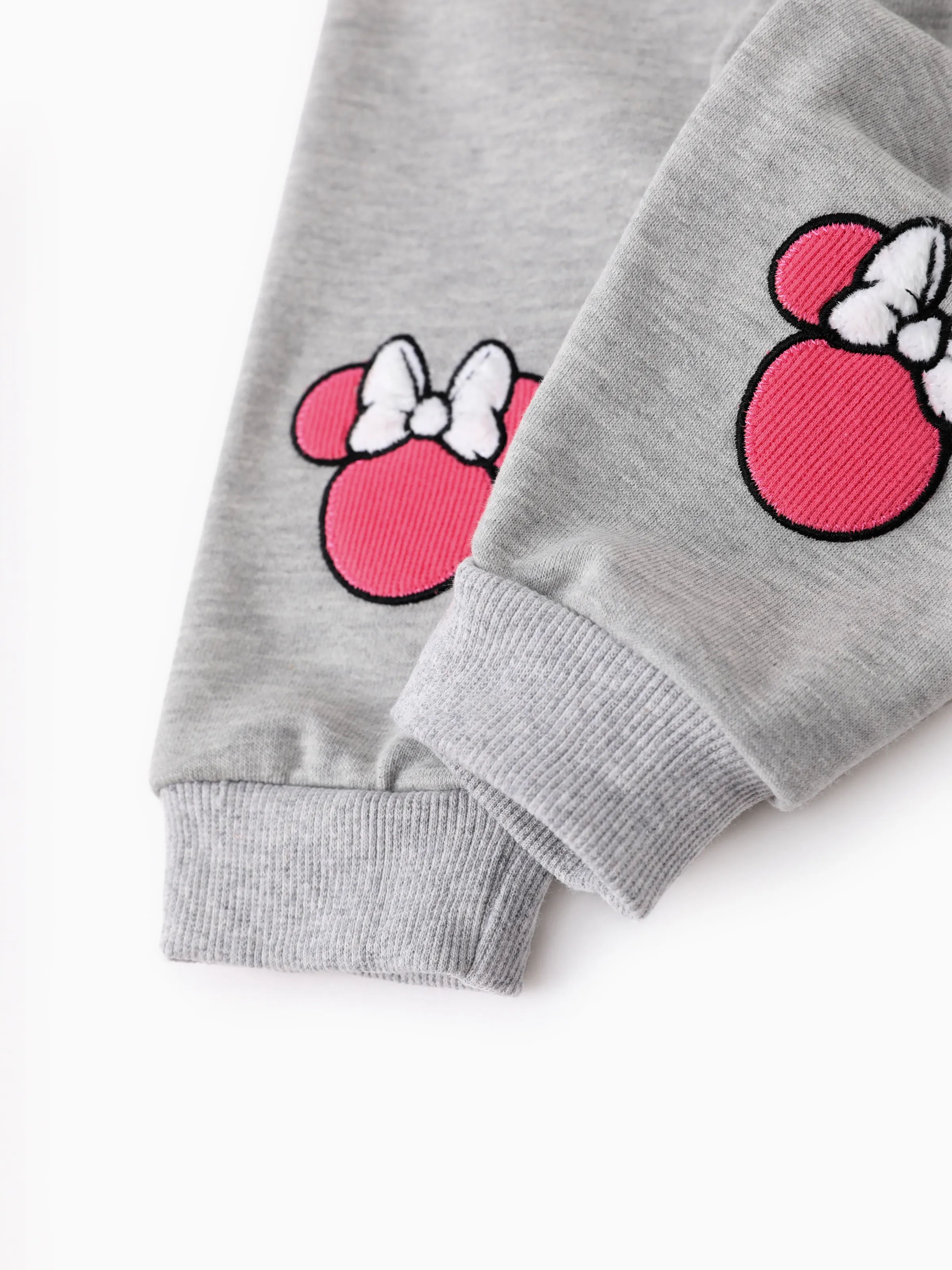 Disney Mickey and Friends Baby Girl 2pcs Minnie Naia™ Polka Dots Colorblock Long-sleeve Jumpsuit And Character Embroidered Pants Set Roseo - Image 10