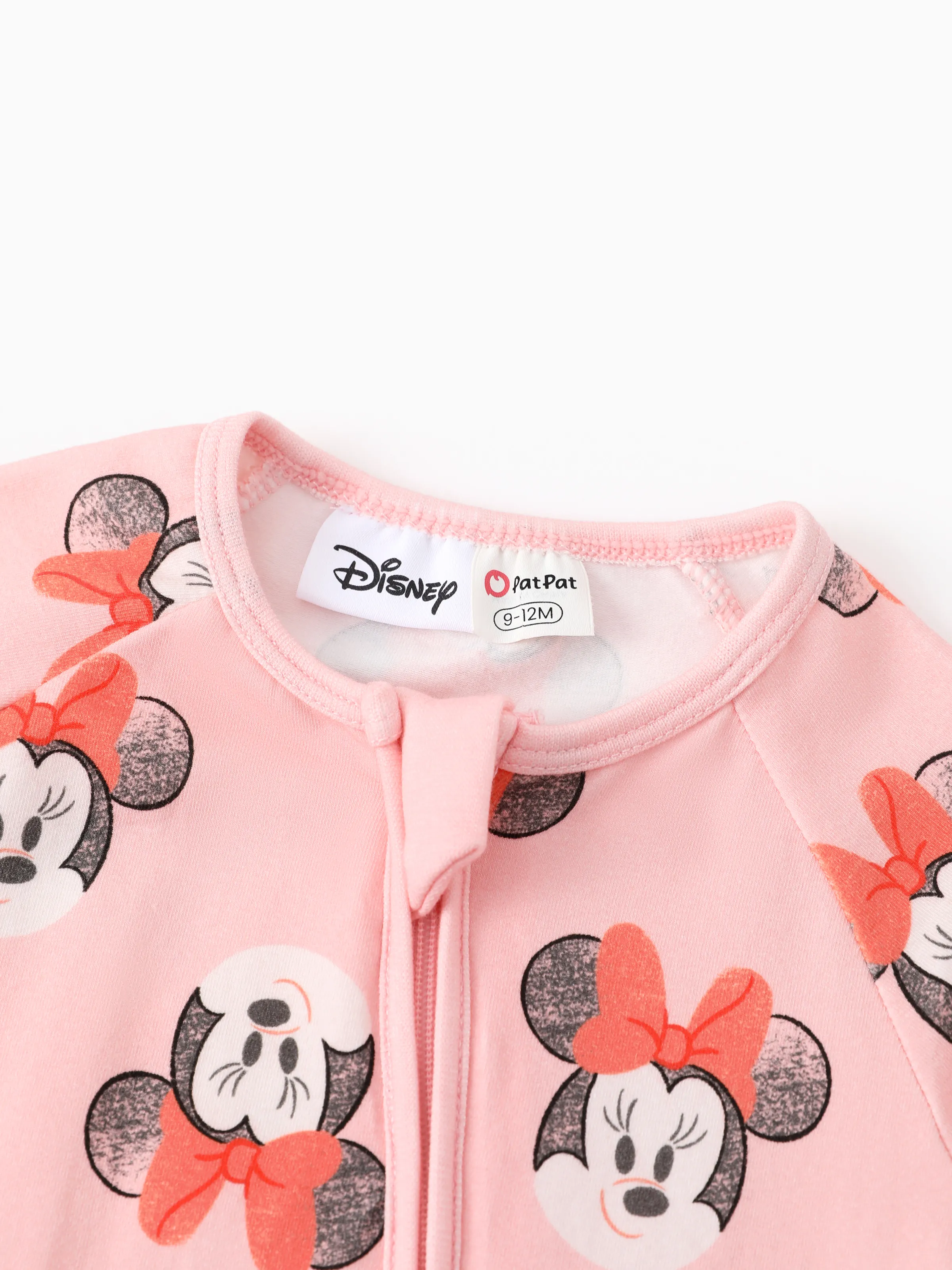 Disney Mickey and Friends Baby Girl Minnie Organic Cotton Ribbed Cuffs Jumpsuit Pink - Image 4