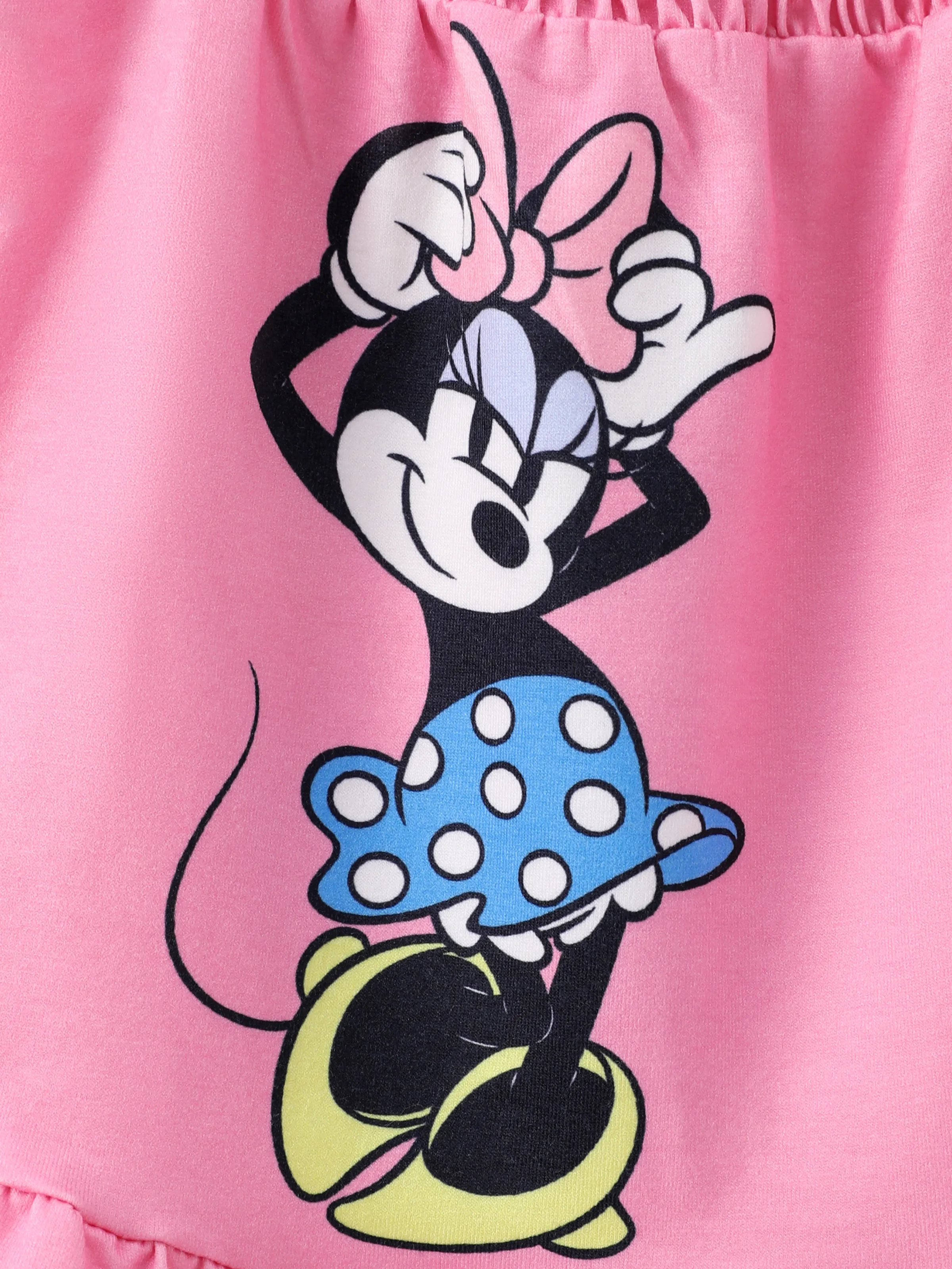 Disney Mickey and Friends Baby/Toddler Girl Minnie Character Print Ruffled Sleeve Dress Pink - Image 2