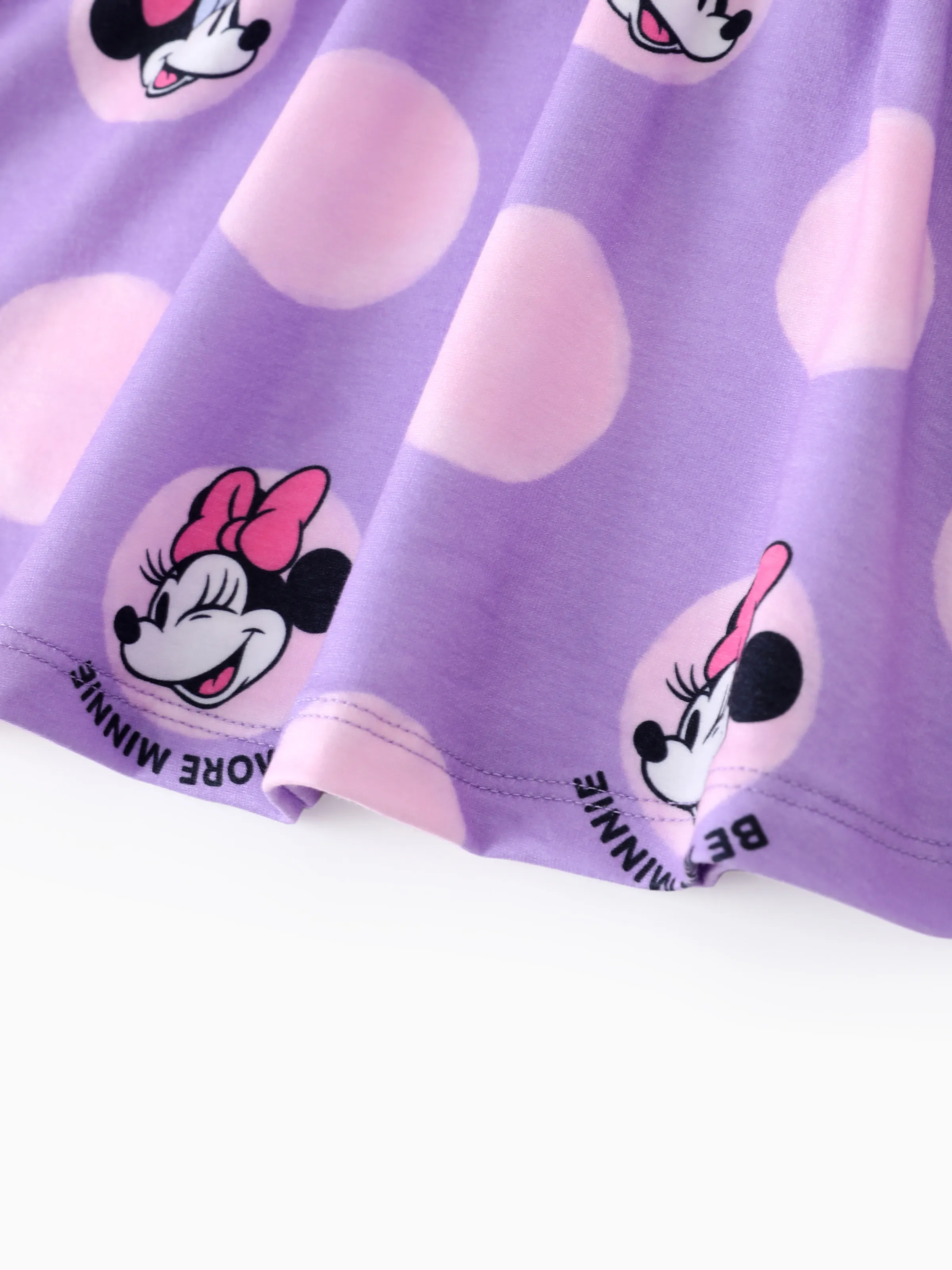 Disney Mickey and Friends Baby/Toddler Girl Minnie Character Print Ruffled Sleeve Dress Purple - Image 6