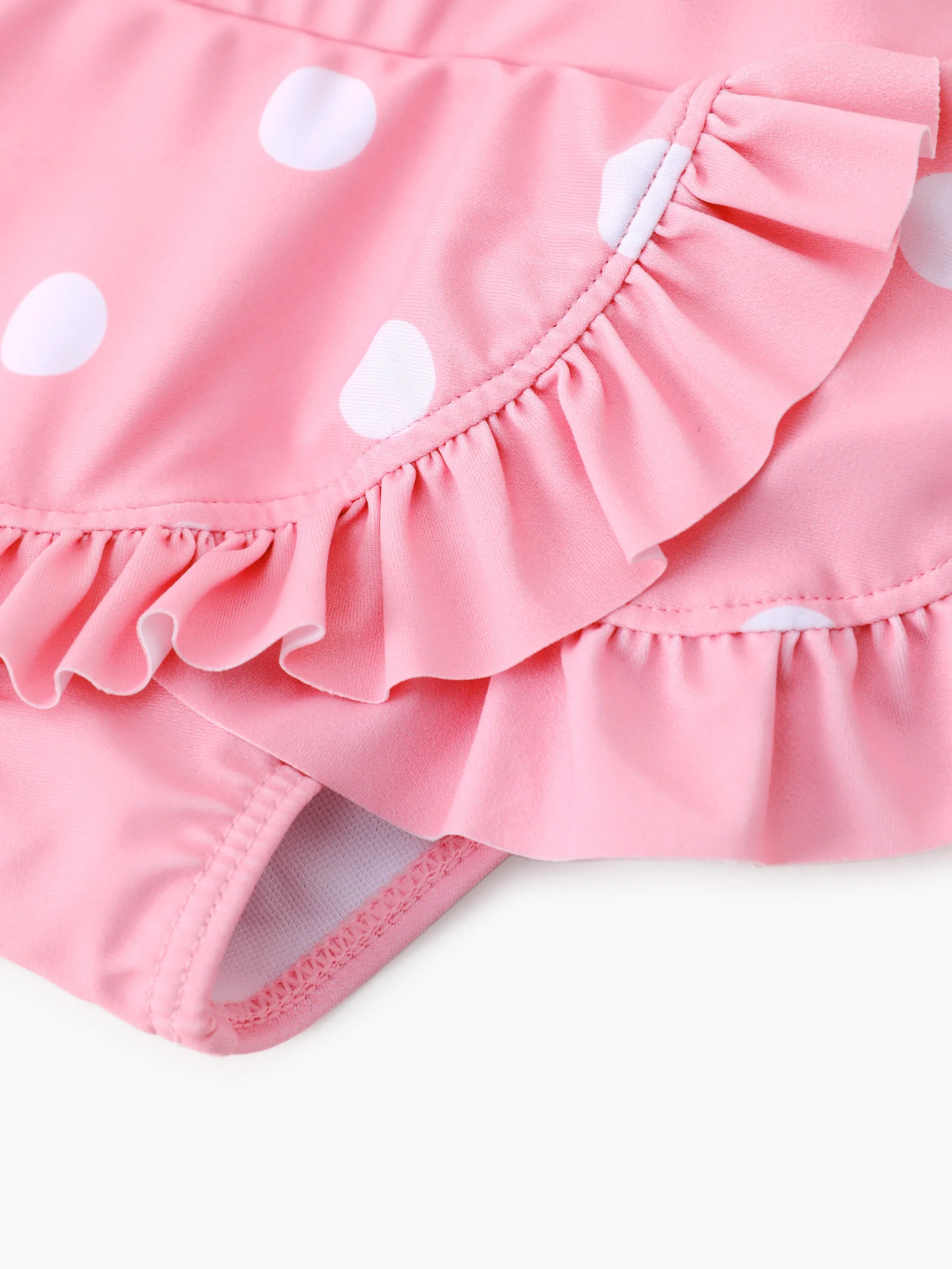 Disney Mickey and Friends Baby/Toddler Girl 2pcs Watermelon Polka Dots Embroidered Minnie Patch Swimsuit Pink - Image 12