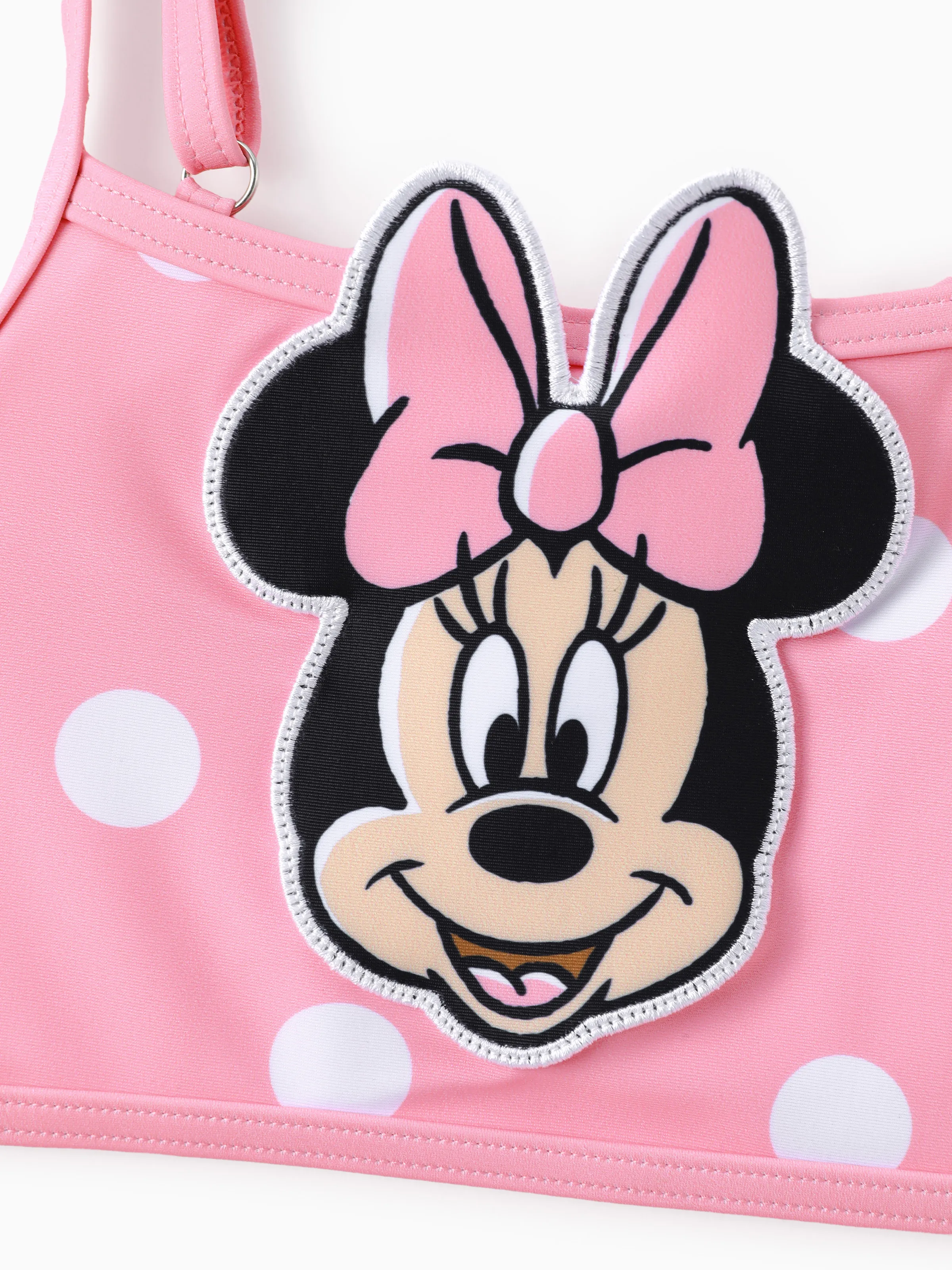 Disney Mickey and Friends Baby/Toddler Girl 2pcs Watermelon Polka Dots Embroidered Minnie Patch Swimsuit Pink - Image 13