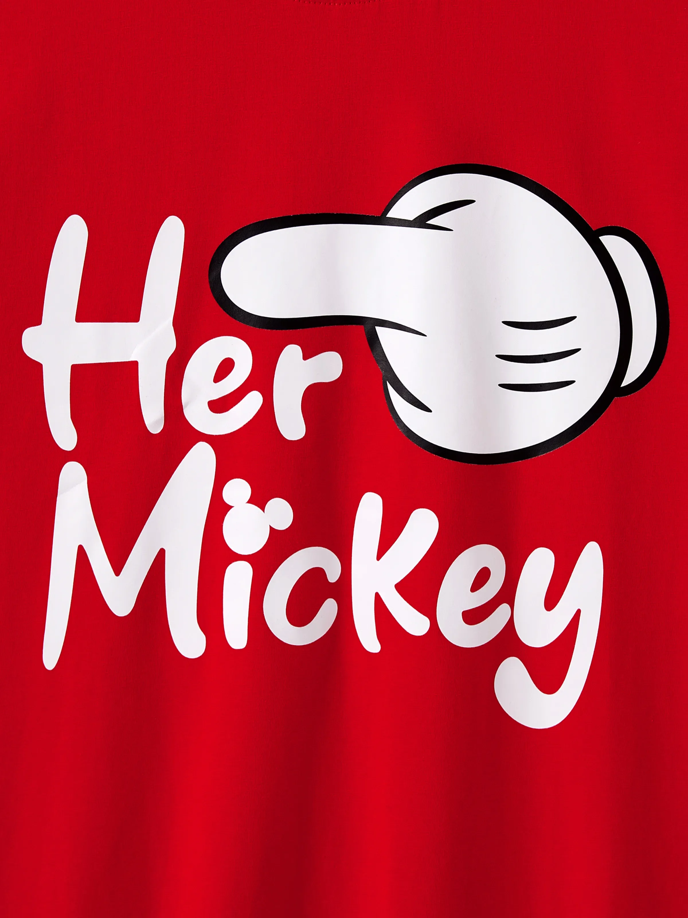 Disney Mickey and Friends Daddy & Daughter Funny Gesture Cotton T-shirt/Dress/Romper for Gift Red - Image 7