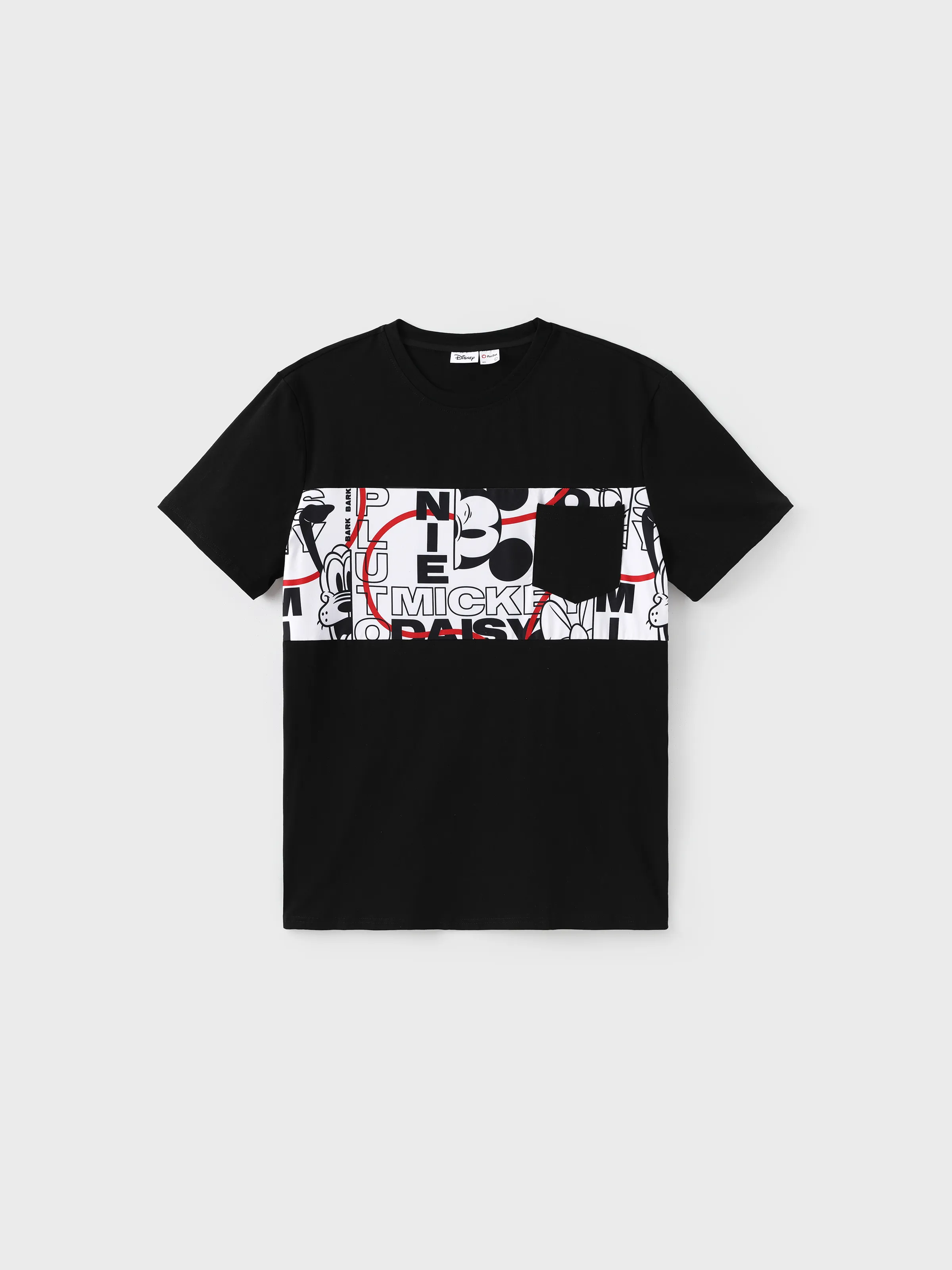 Disney Mickey and Friends Daddy & Son Graffiti Casual T-shirt Black - Image 3