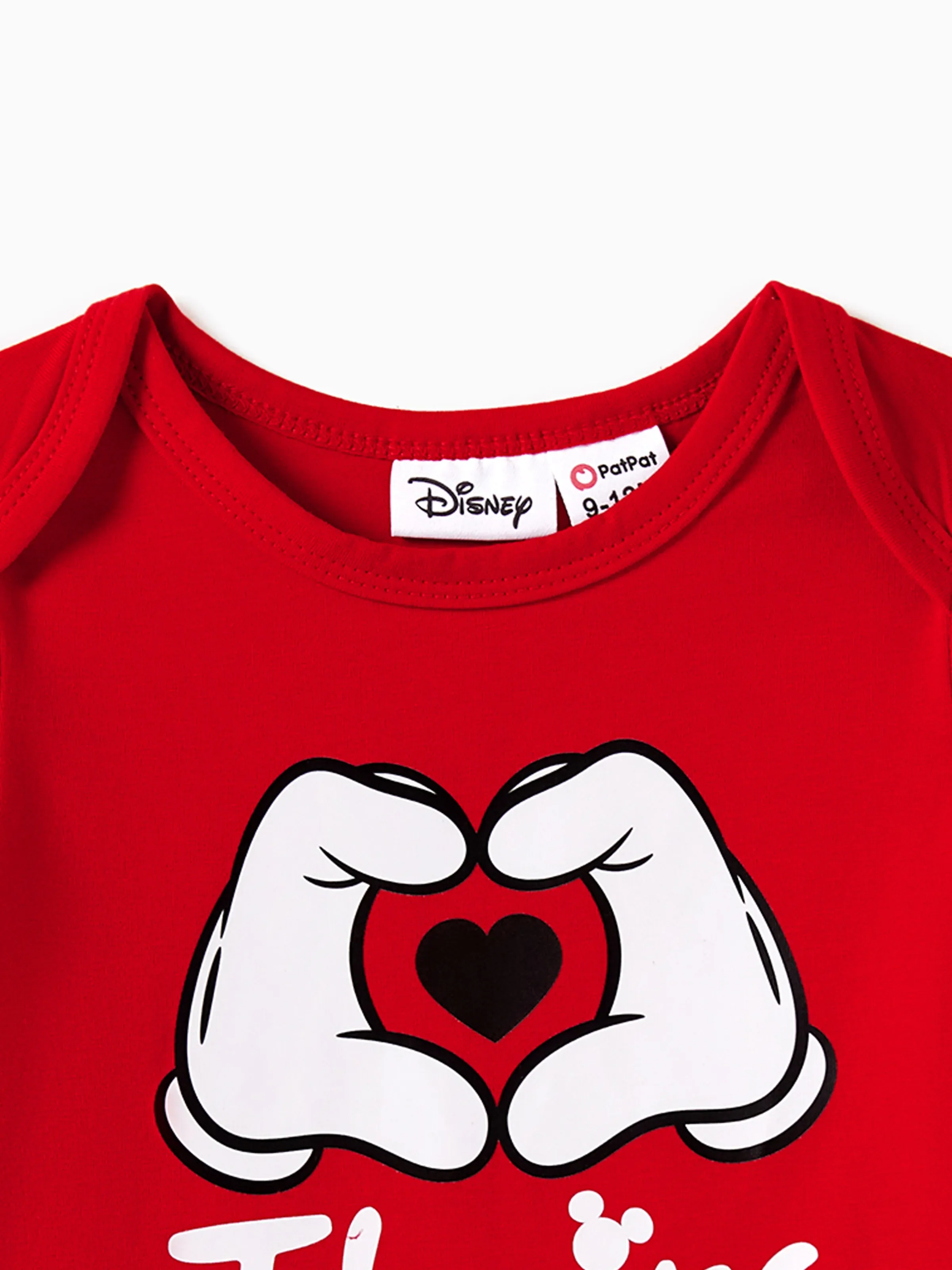Disney Mickey and Friends Family Matching Funny Gesture Cotton T-shirt/Dress/Romper for Gift Red - Image 12