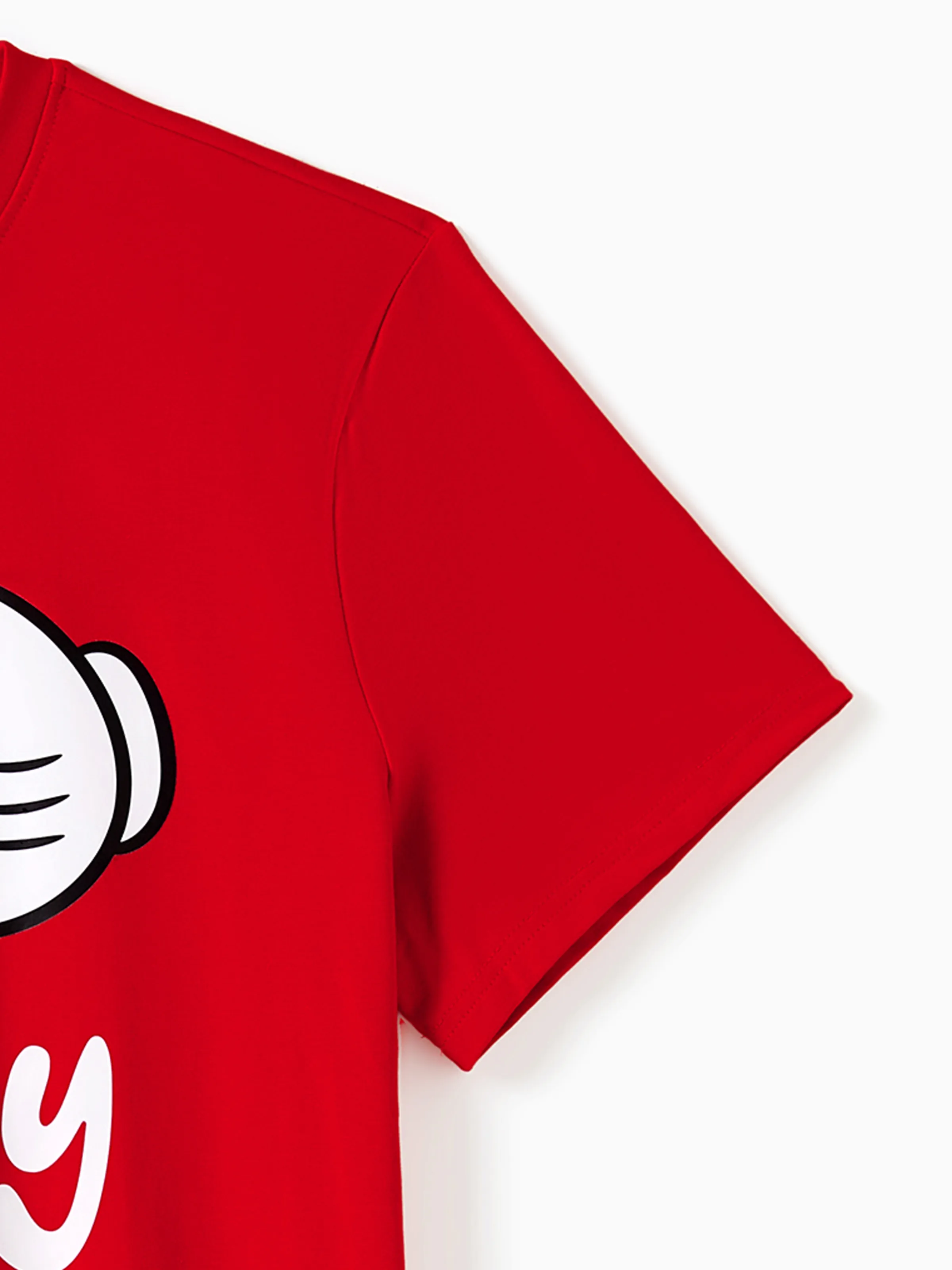 Disney Mickey and Friends Family Matching Funny Gesture Cotton T-shirt/Dress/Romper for Gift Red - Image 17