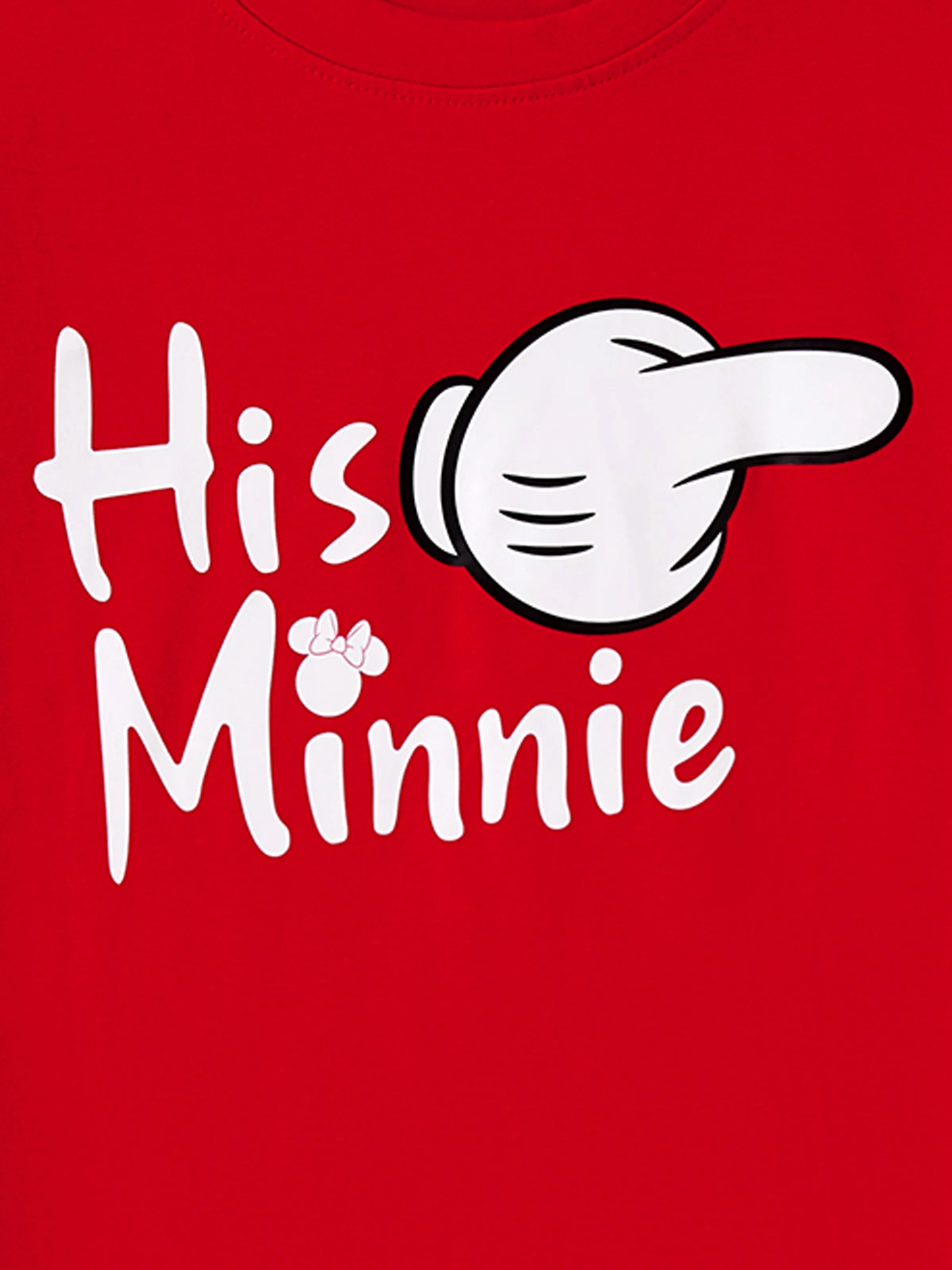 Disney Mickey and Friends Family Matching Funny Gesture Cotton T-shirt/Dress/Romper for Gift Red - Image 6