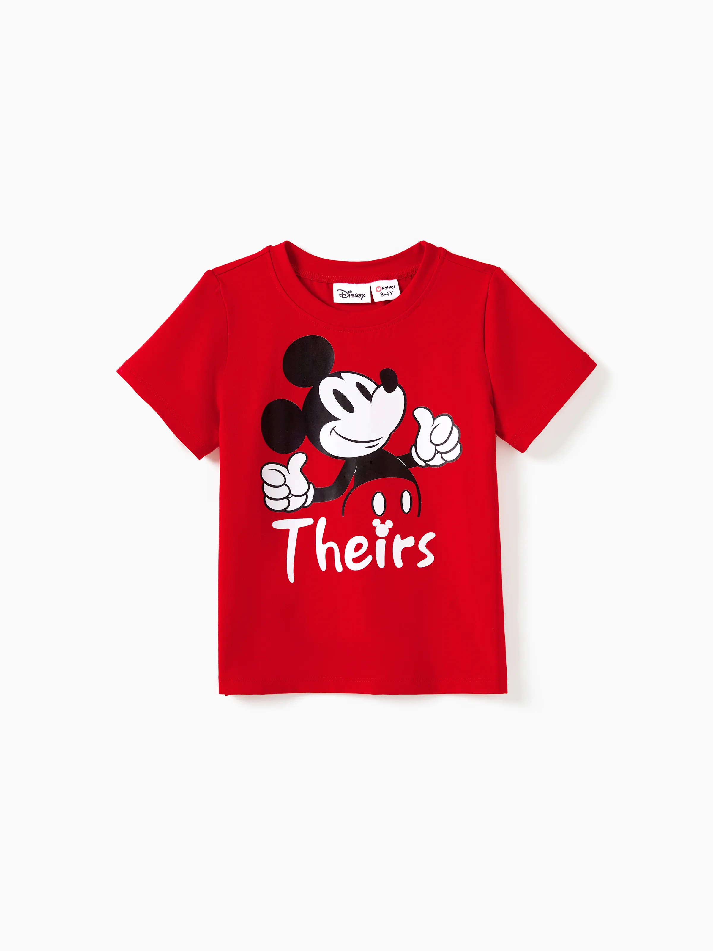 Disney Mickey and Friends Family Matching Funny Gesture Cotton T-shirt/Dress/Romper for Gift Red - Image 7