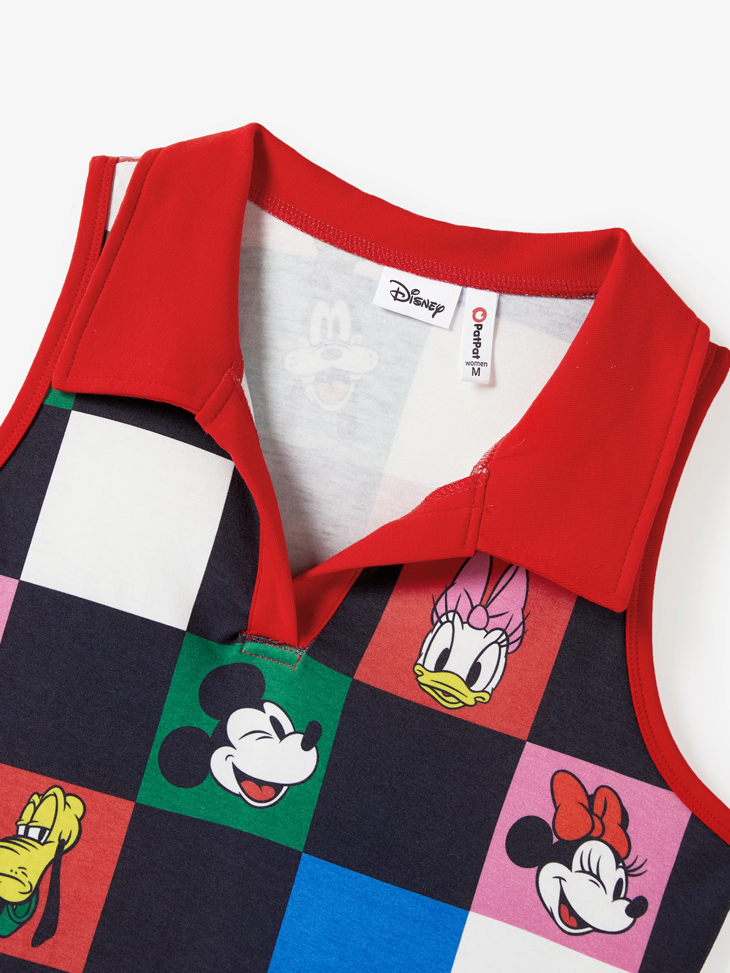 Disney Mickey and Friends Family Matching Naia™ Colorful Checkered Pattern Top/Sleeveless Dress/Onesie Multi-color - Image 4