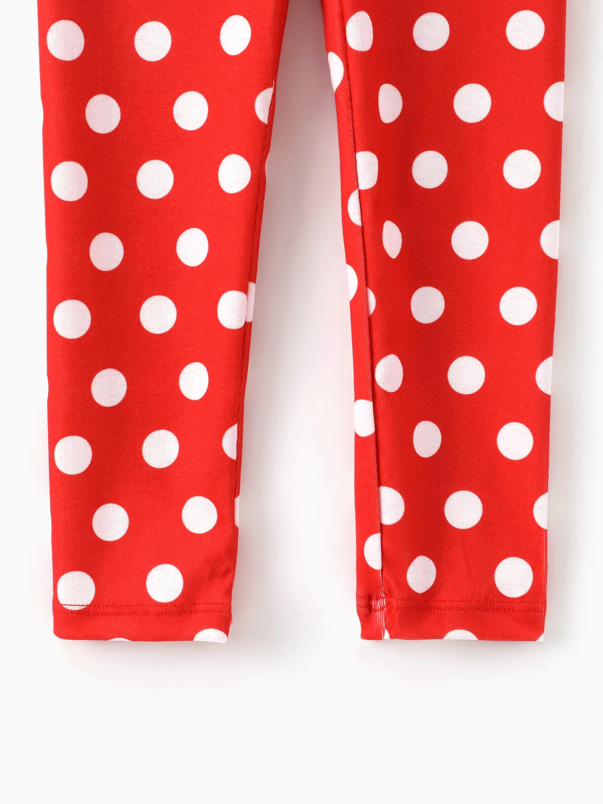 Disney Mickey and Friends Kid Girls Polka Dots Print Long-sleeve Hooded Top/Pants Burgundy - Image 3