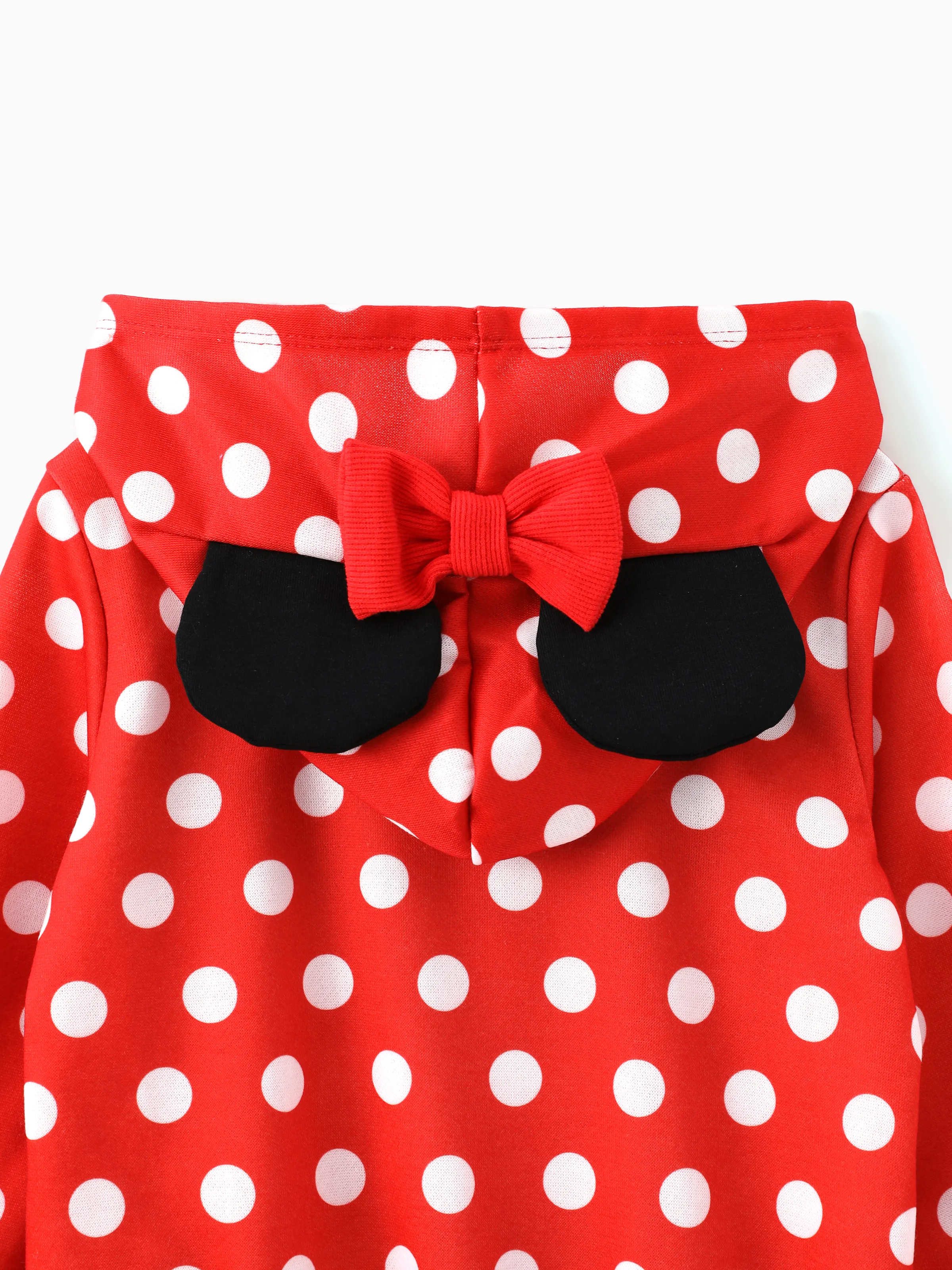 Disney Mickey and Friends Toddler/Kid Girl Minnie Polka Dots Print Hooded Sweatshirt Red - Image 4