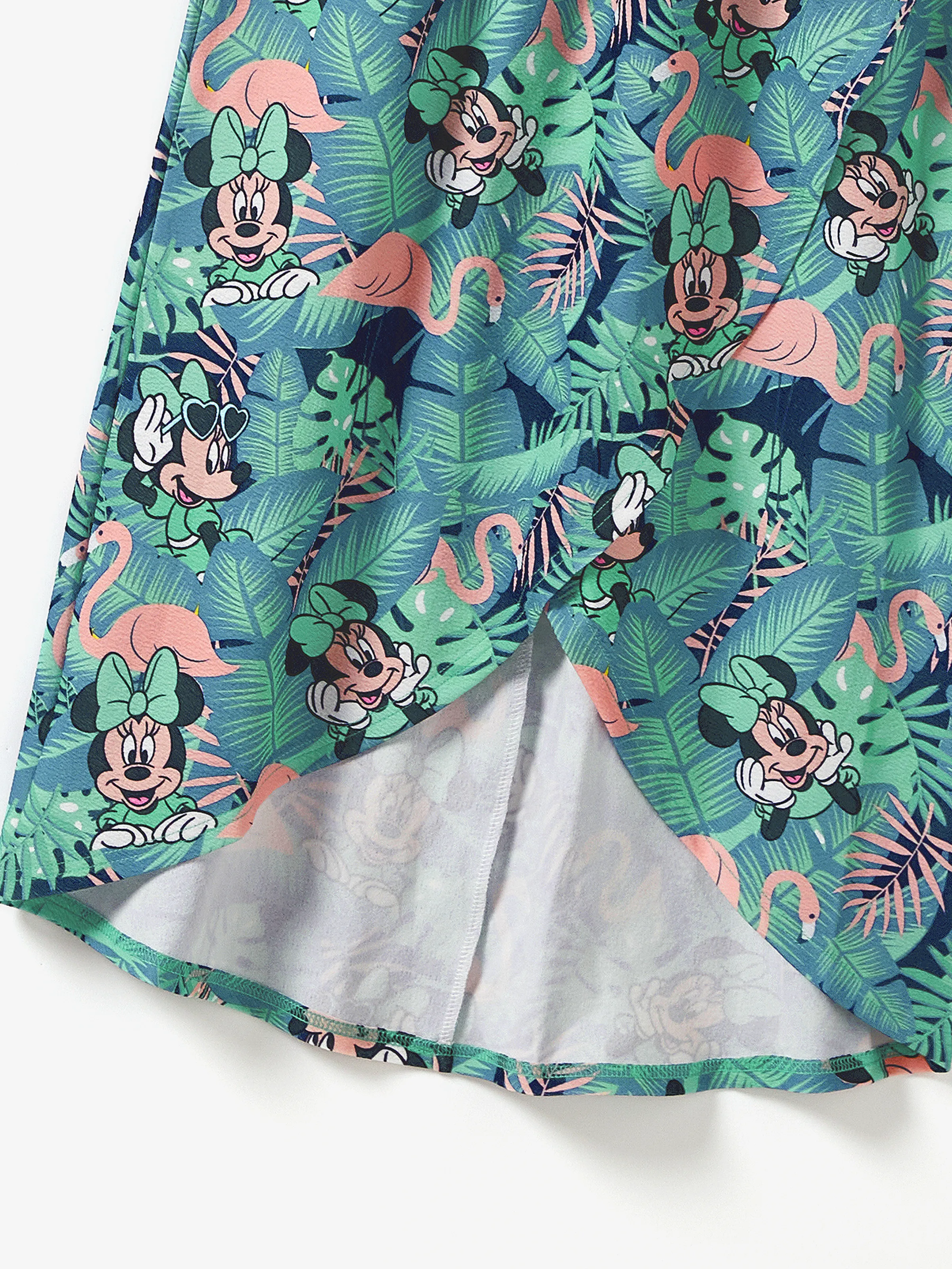 Disney Mickey and Friends Mommy & me Tropical Botanical Print Waffle Fabric Dress greenwhite - Image 7