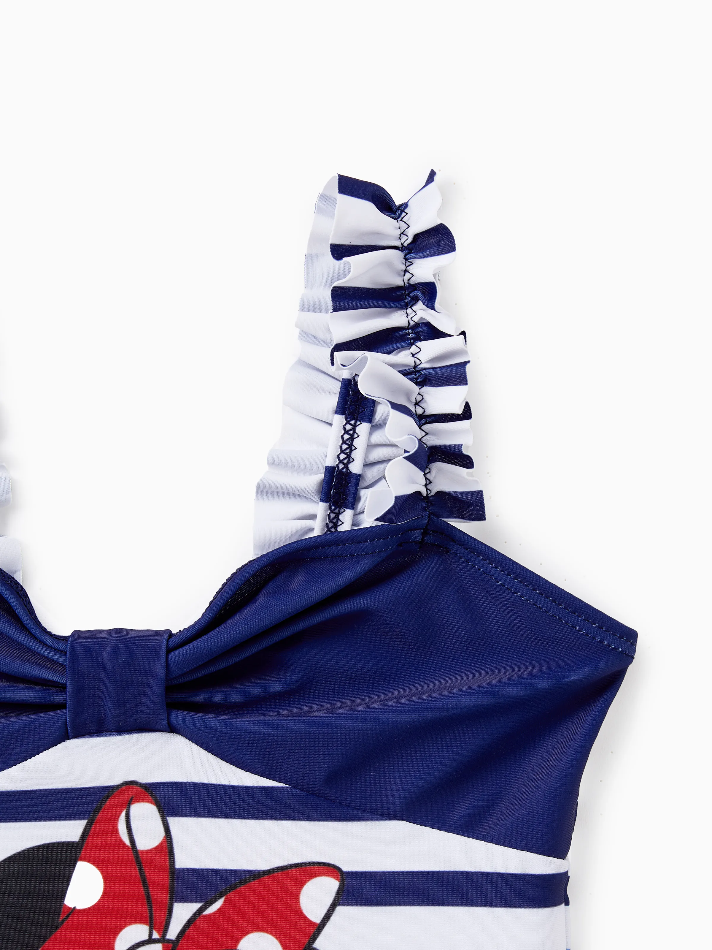 Funny Disney Mickey and Friends Sibling Set Boy/Girl Minnie/Mickey Character Stripped Swimsuit Dark Blue - Image 4
