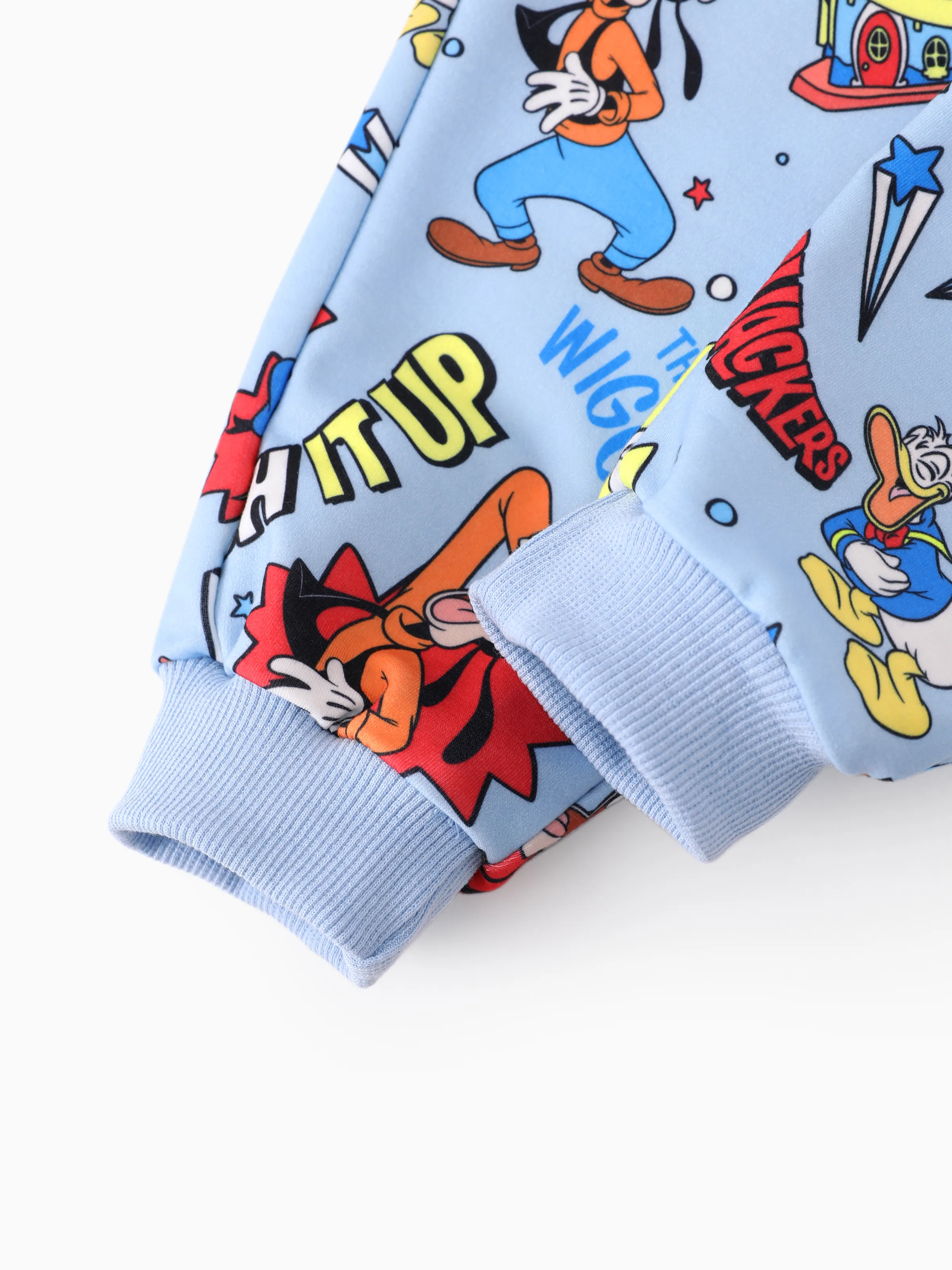Disney Mickey and Friends Toddler Boy 2pcs Mickey Mouse Cotton Hooded Sweatshirt and Pants Sets Light Blue - Image 9