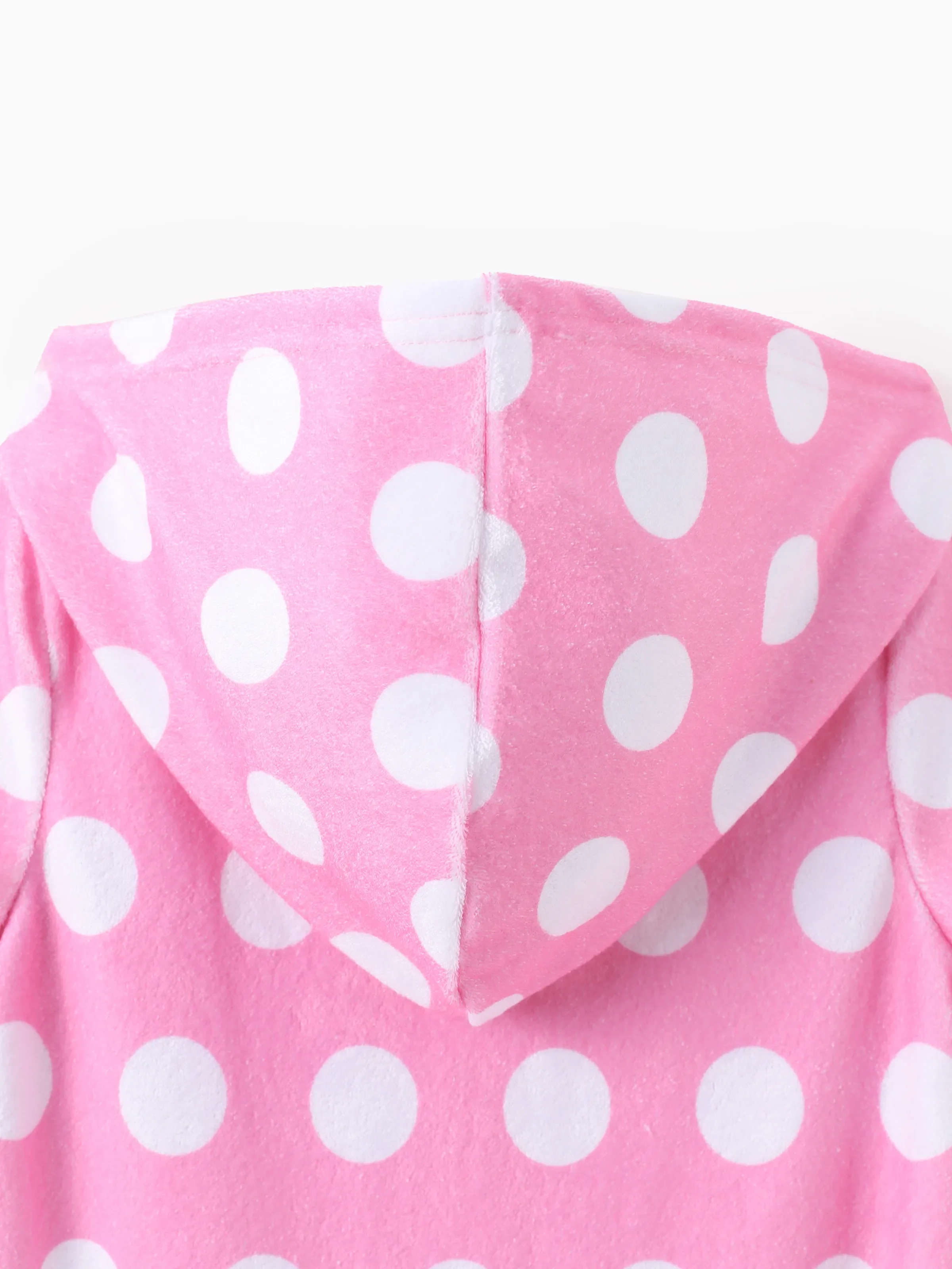 Disney Mickey and Friends Toddler Girl Minnie Mouse Polka Dot Pattern Hooded Zipper Ruffle-hem Swim Cover-up Pink - Image 6