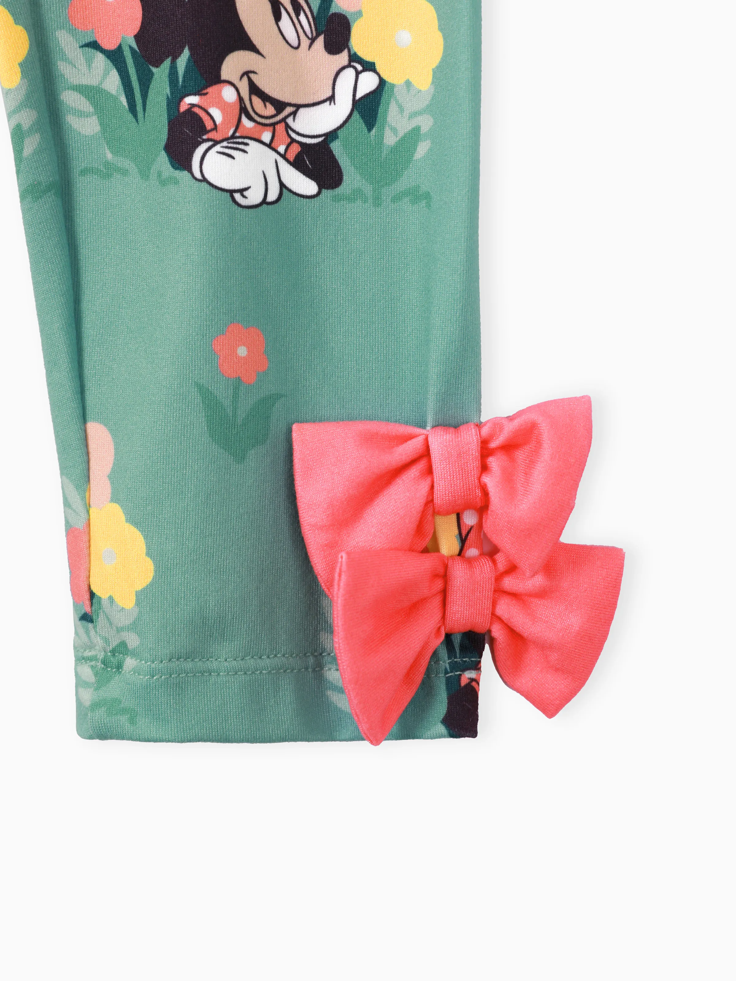 Disney Mickey and Friends Toddler Girl 2pcs Minnie Character Print Peplum Long-sleeve Tee and Bowknot Pants Set Light Red - Image 10