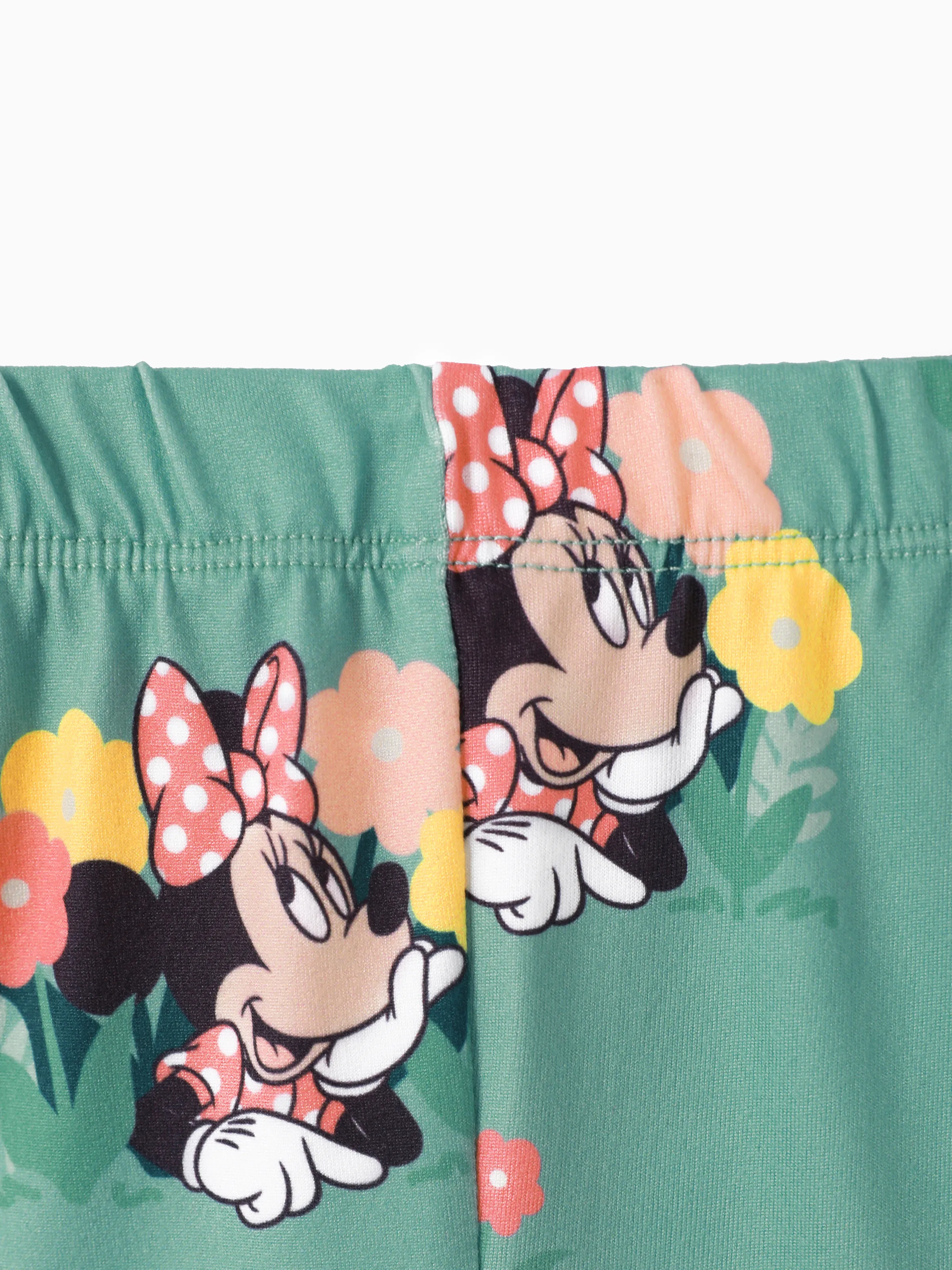 Disney Mickey and Friends Toddler Girl 2pcs Minnie Character Print Peplum Long-sleeve Tee and Bowknot Pants Set Light Red - Image 8