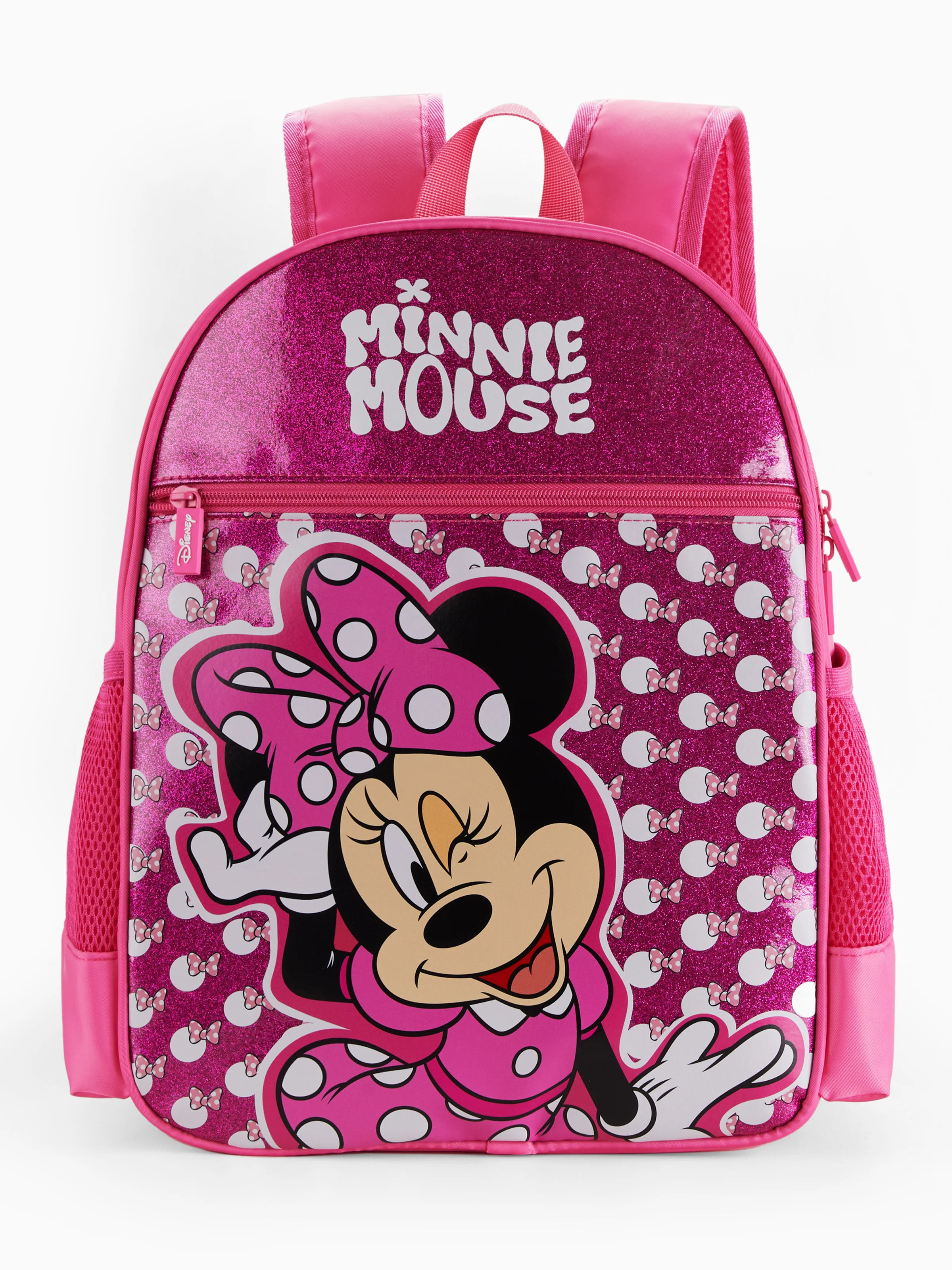 Disney Mickey and Friends Toddler Girl Minnie Backpack with Chest Strap & Bottle Pockets Hot Pink - Image 3