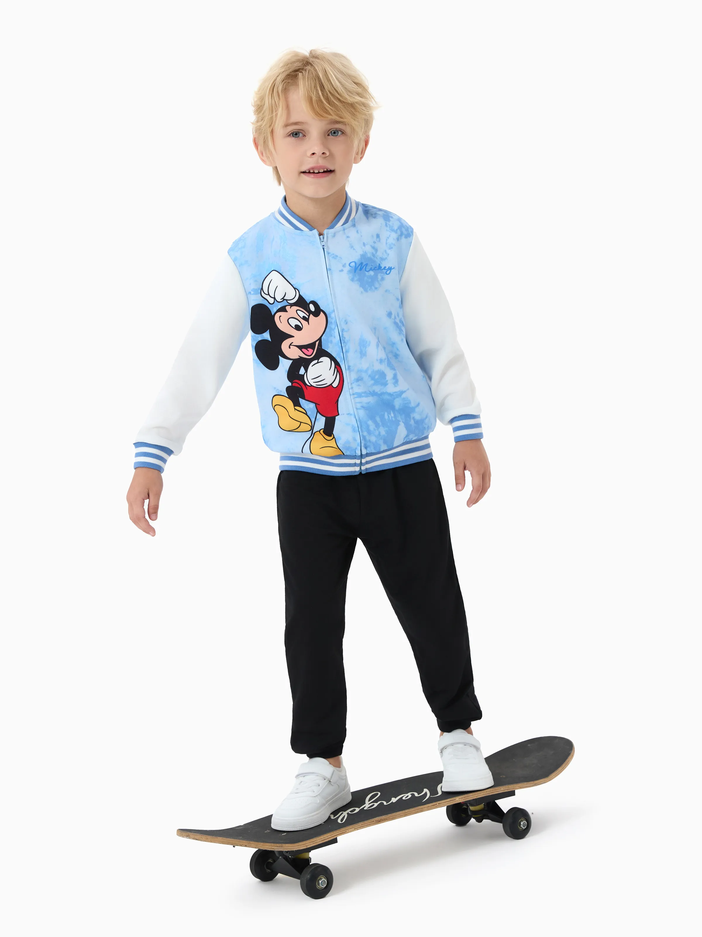 Disney Mickey and Friends Toddler/ Kid Mickey Mouse Polka Dot Bomber Jacket Blue - Image 4