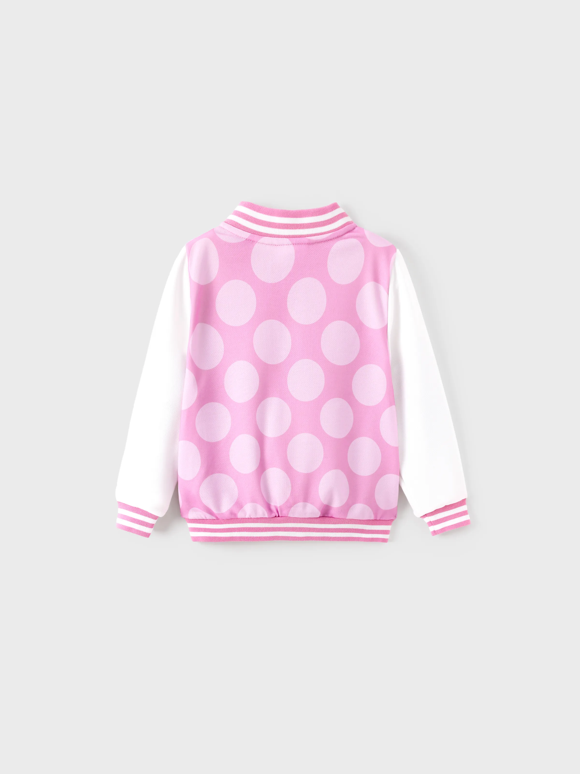 Disney Mickey and Friends Toddler/ Kid Minnie Mouse Polka Dot Bomber Jacket Hot Pink - Image 3
