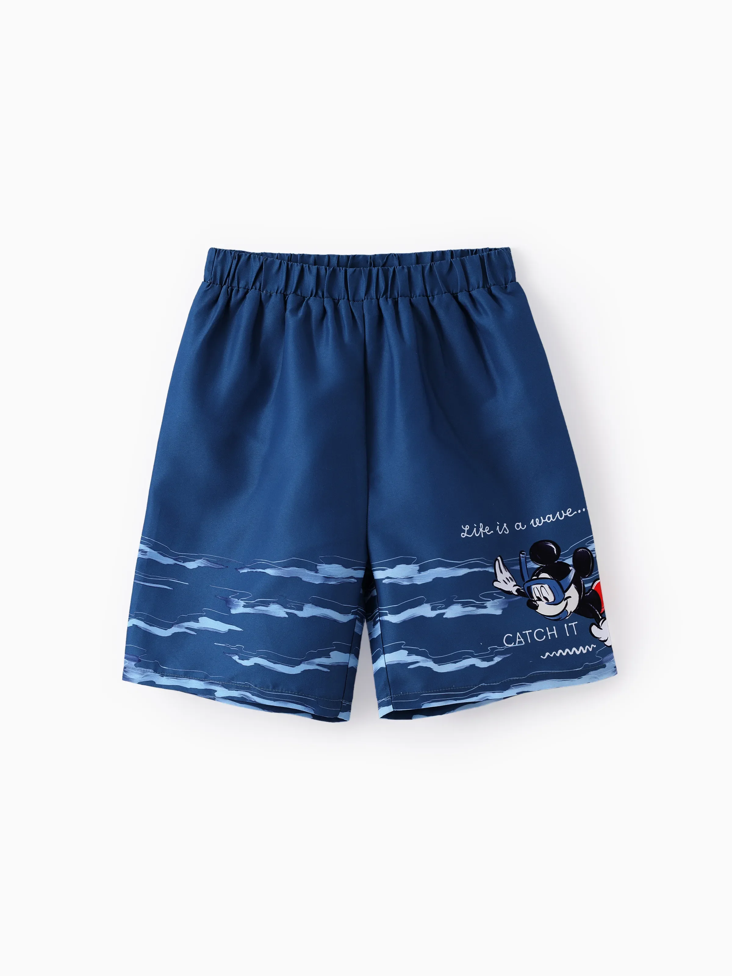 Disney Mickey and Friends Toddler/Kid Boy 2pcs Mickey Mouse UPF50+ Sea Life Print Tops and Trunks Swimsuit Deep Blue - Image 10