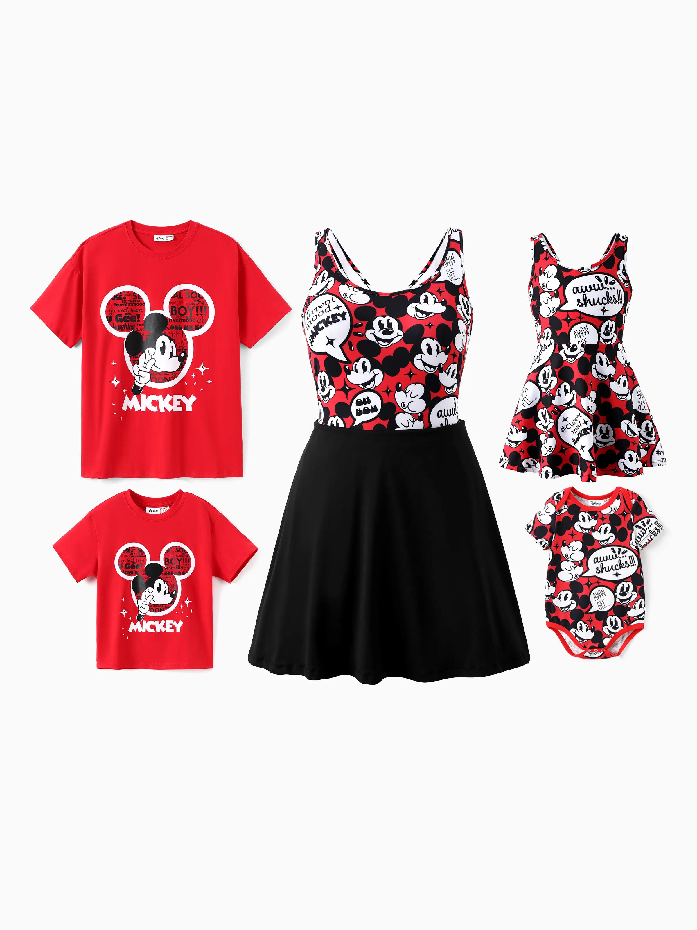 Disney Mickey and Friends Toddler/Kid Girl Mickey Mouse Graffiti Naia™ Allover Dress Red - Image 2