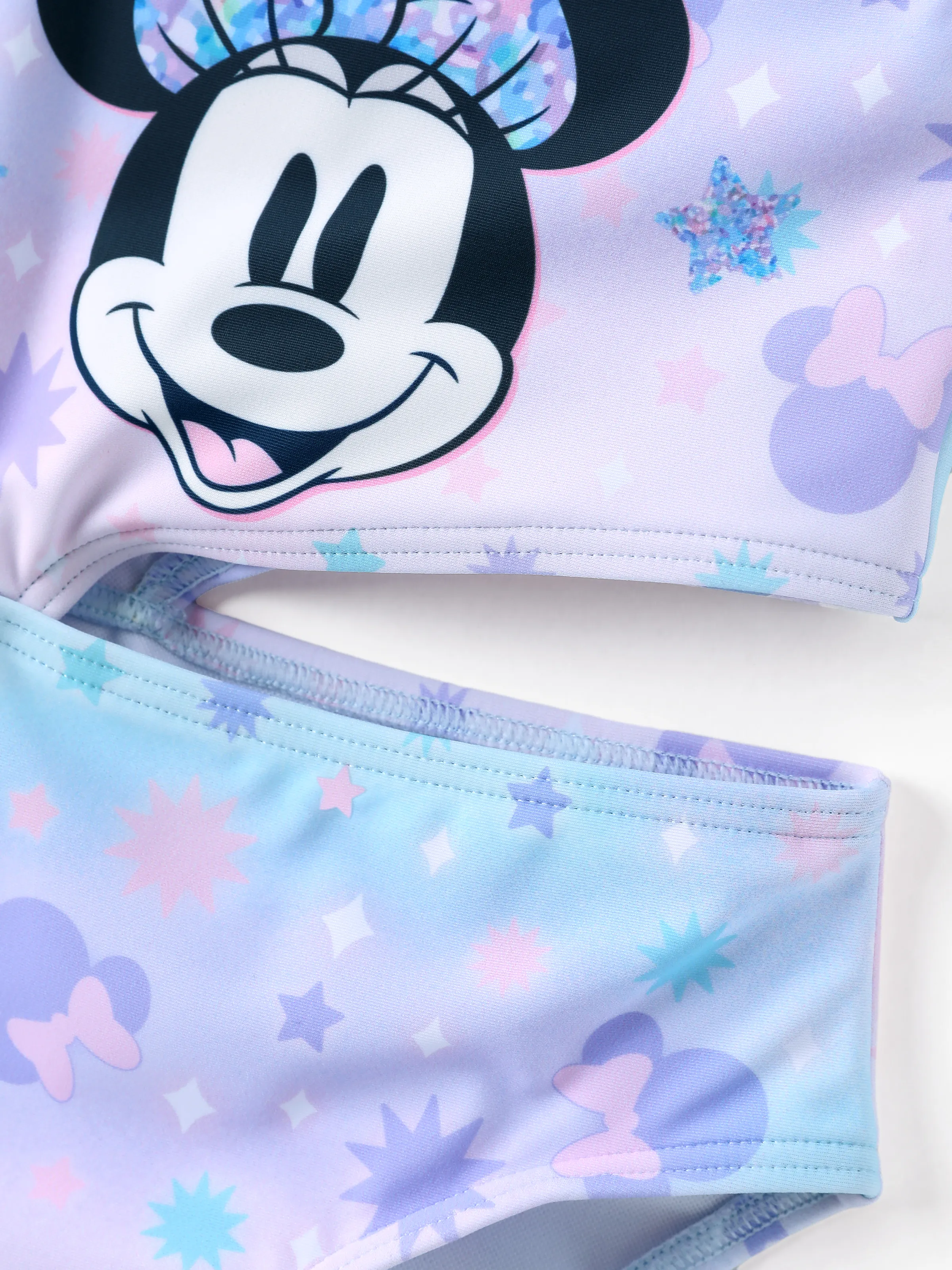 Disney Mickey and Friends Toddler/Kid Girl Minnie Mouse UPF50+ Polka Dots One-shoulder Strap  Swimsuit Multi-color - Image 5