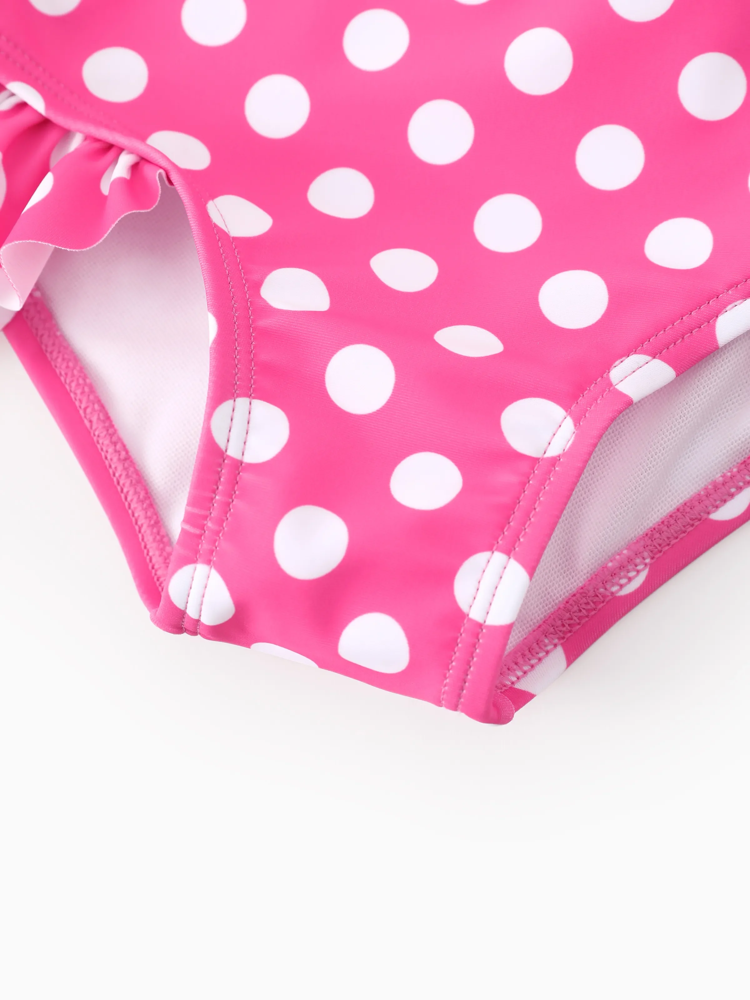 Disney Mickey and Friends Toddler/Kid Girl 2pcs Minnie Mouse UPF50+ Ruffle Swimsuit Pink - Image 8