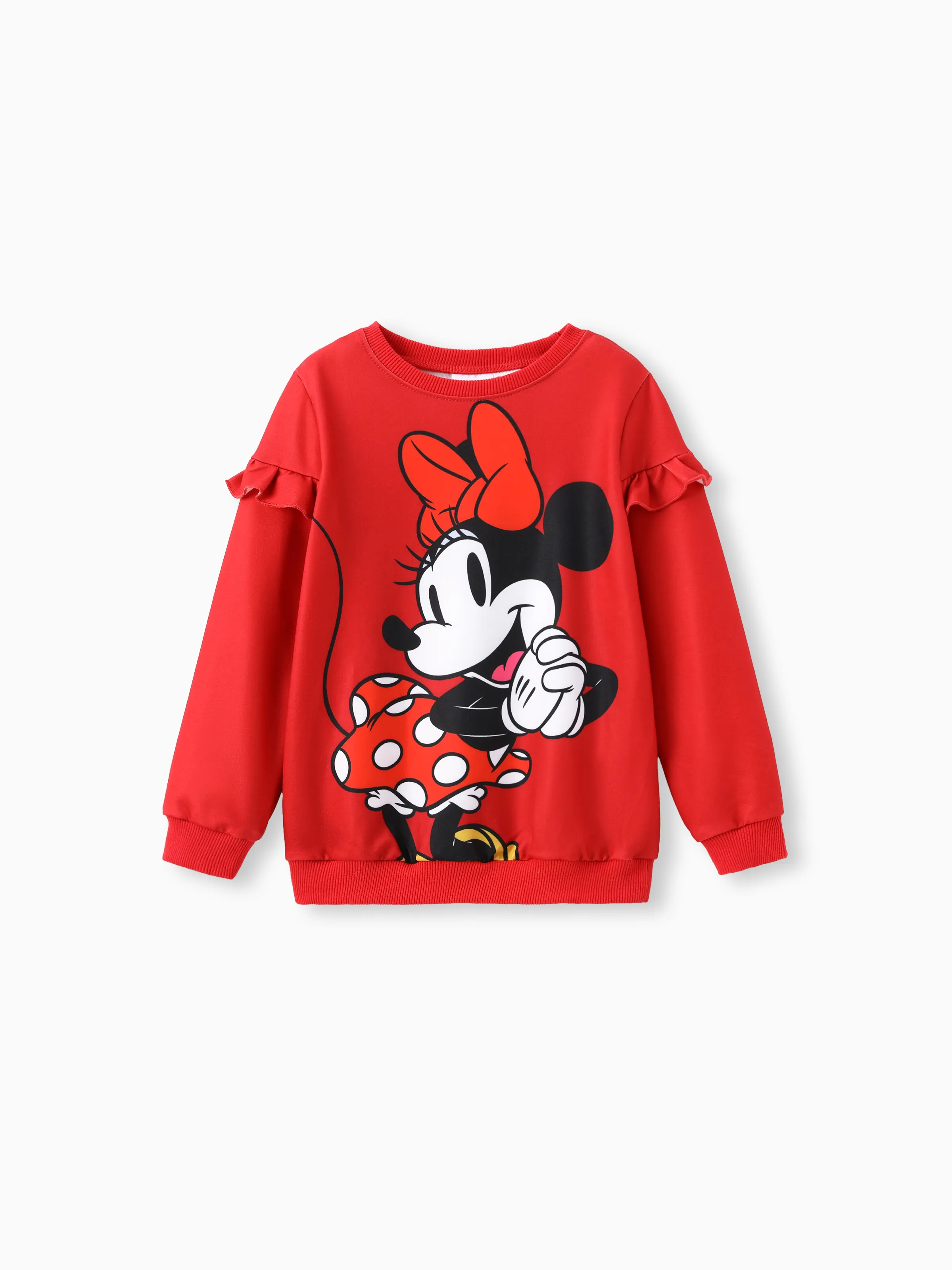 Disney Mickey and Friends Toddler/Kid Girl Minnie 2pcs Ruffled Sweatshirt and Leggings Set Red - Image 3