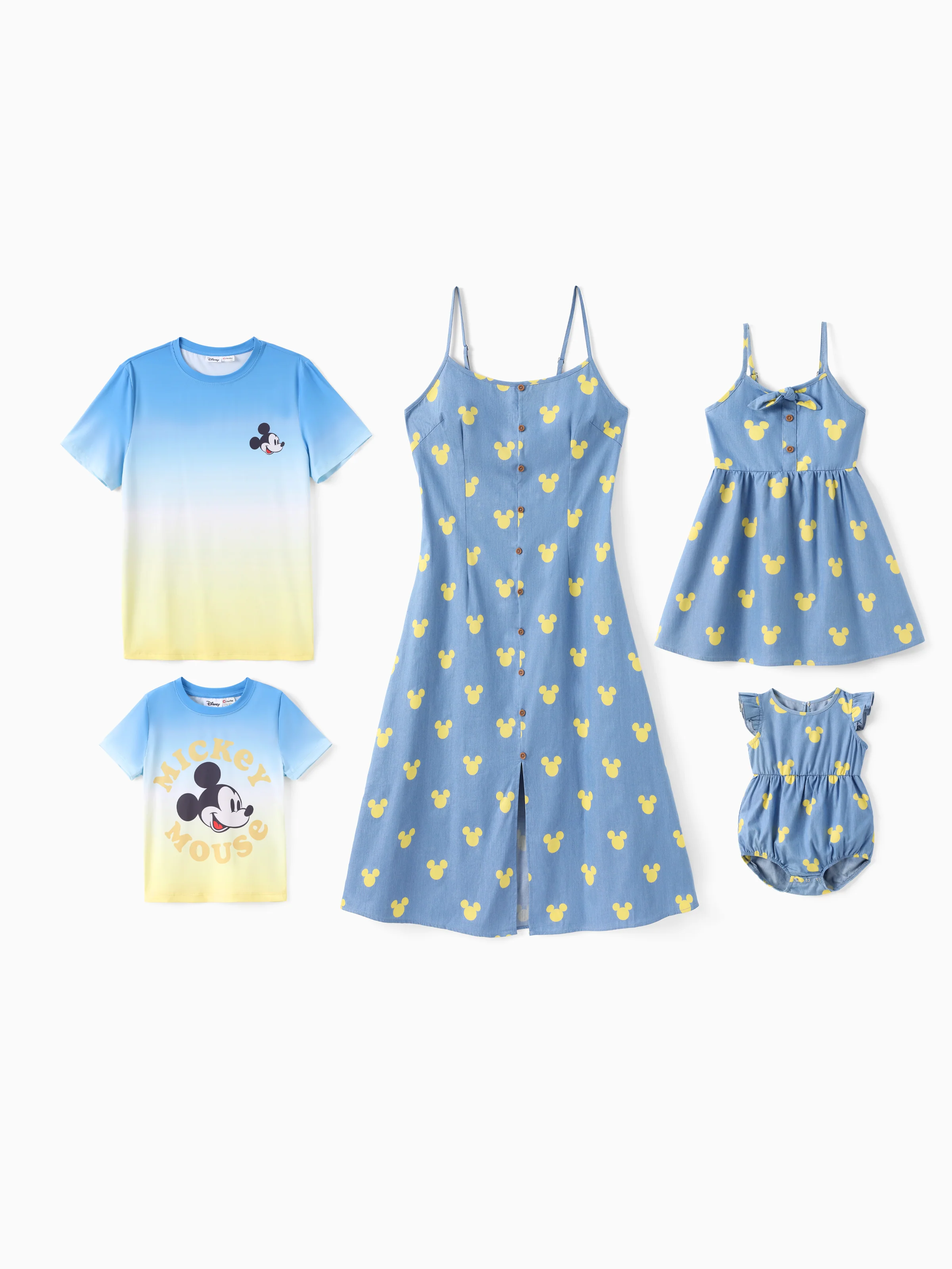 Disney Mickey and Friends Toddler/Kid Girl Mickey Mouse Allover Print Denim Dresse Blue - Image 2