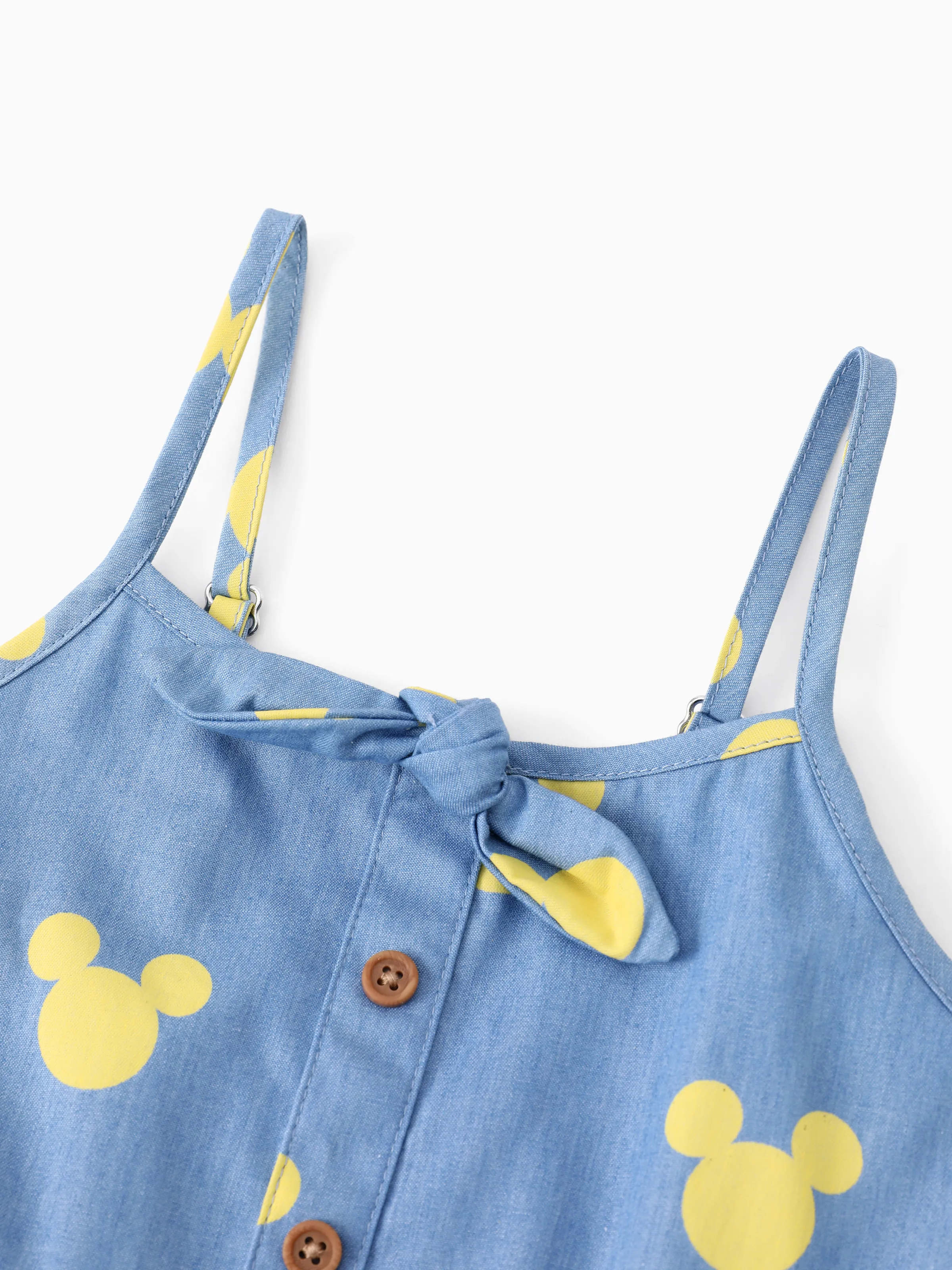 Disney Mickey and Friends Toddler/Kid Girl Mickey Mouse Allover Print Denim Dresse Blue - Image 4