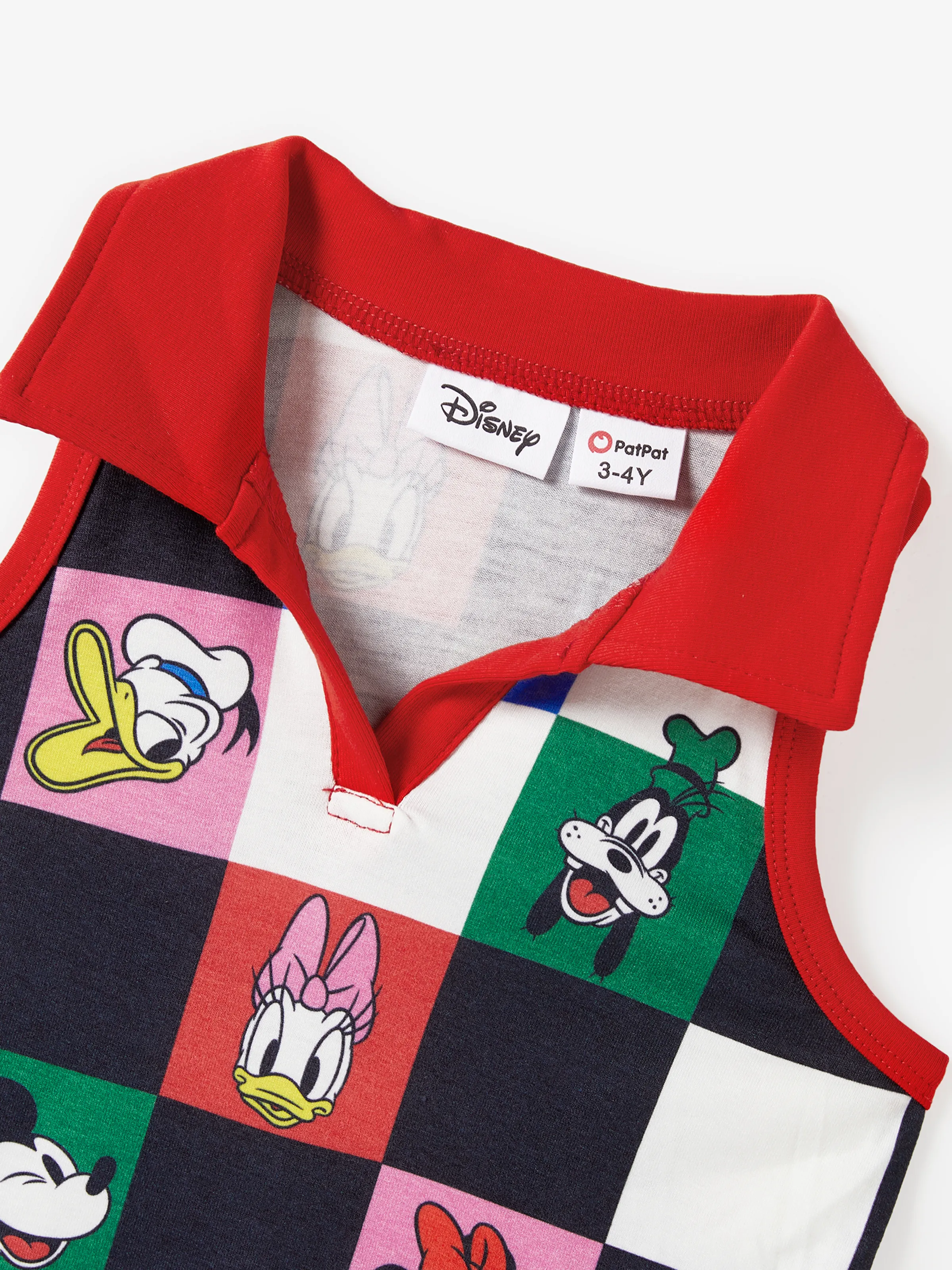 Disney Mickey and Friends Toddler/Kid Girl Naia™ Colorful Checkered Pattern Sleeveless Dress Multi-color - Image 4