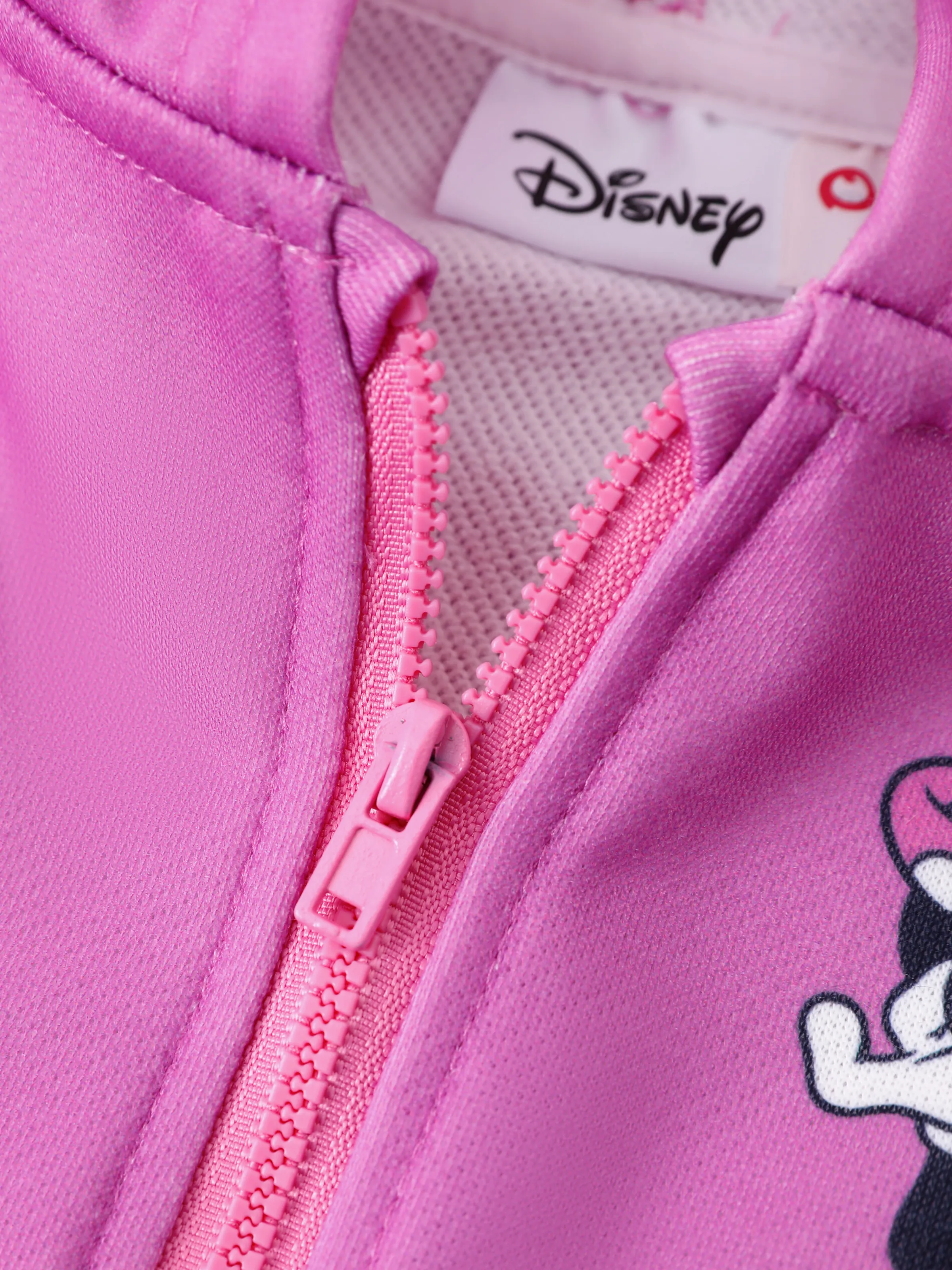 Disney Mickey and Friends Toddler/Kids Girl Minnie Mouse Argyle Pattern Hooded Jacket Hot Pink - Image 3