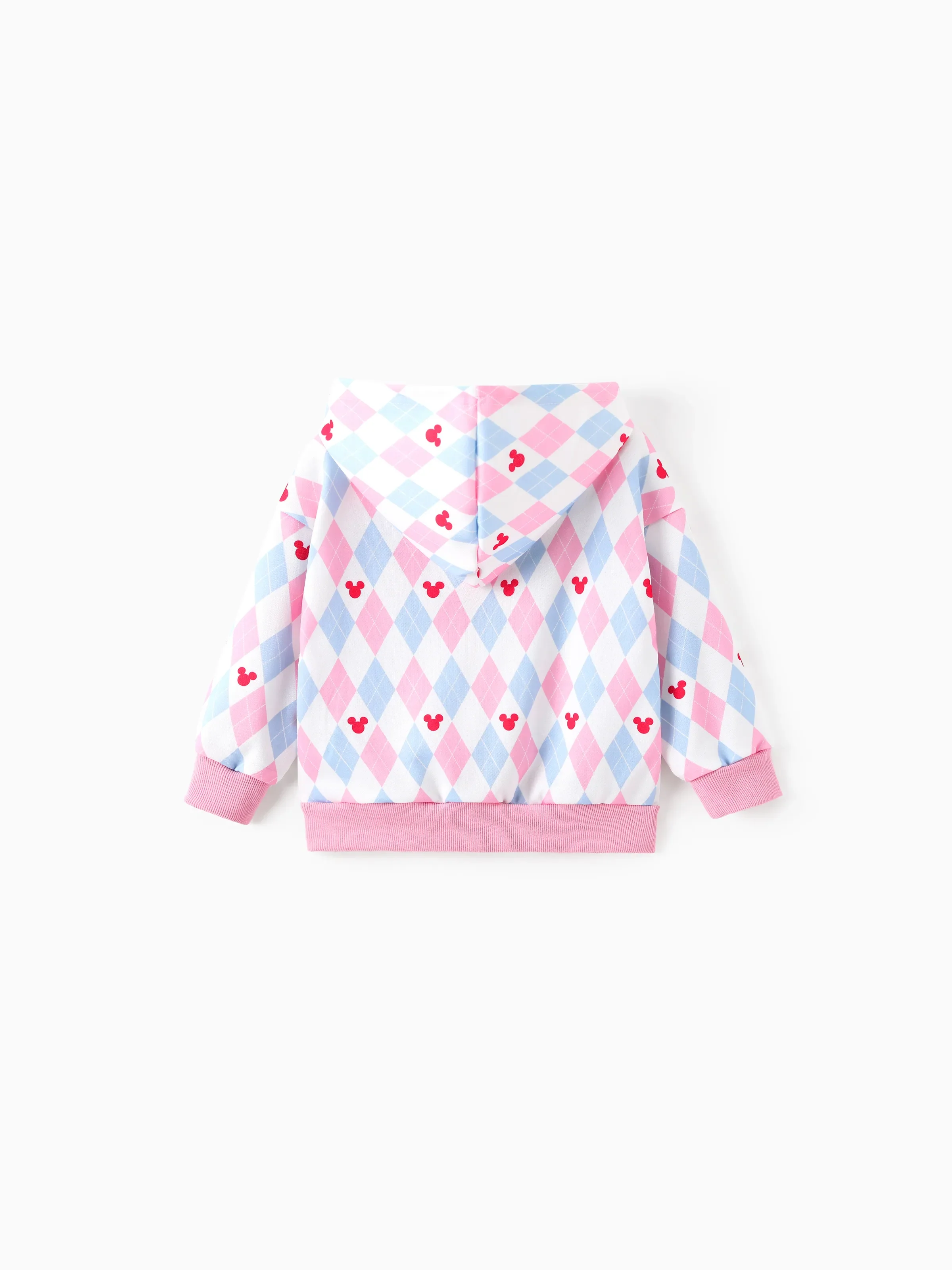 Disney Mickey and Friends Toddler/Kids Girl Minnie Mouse Argyle Pattern Hooded Jacket White - Image 3