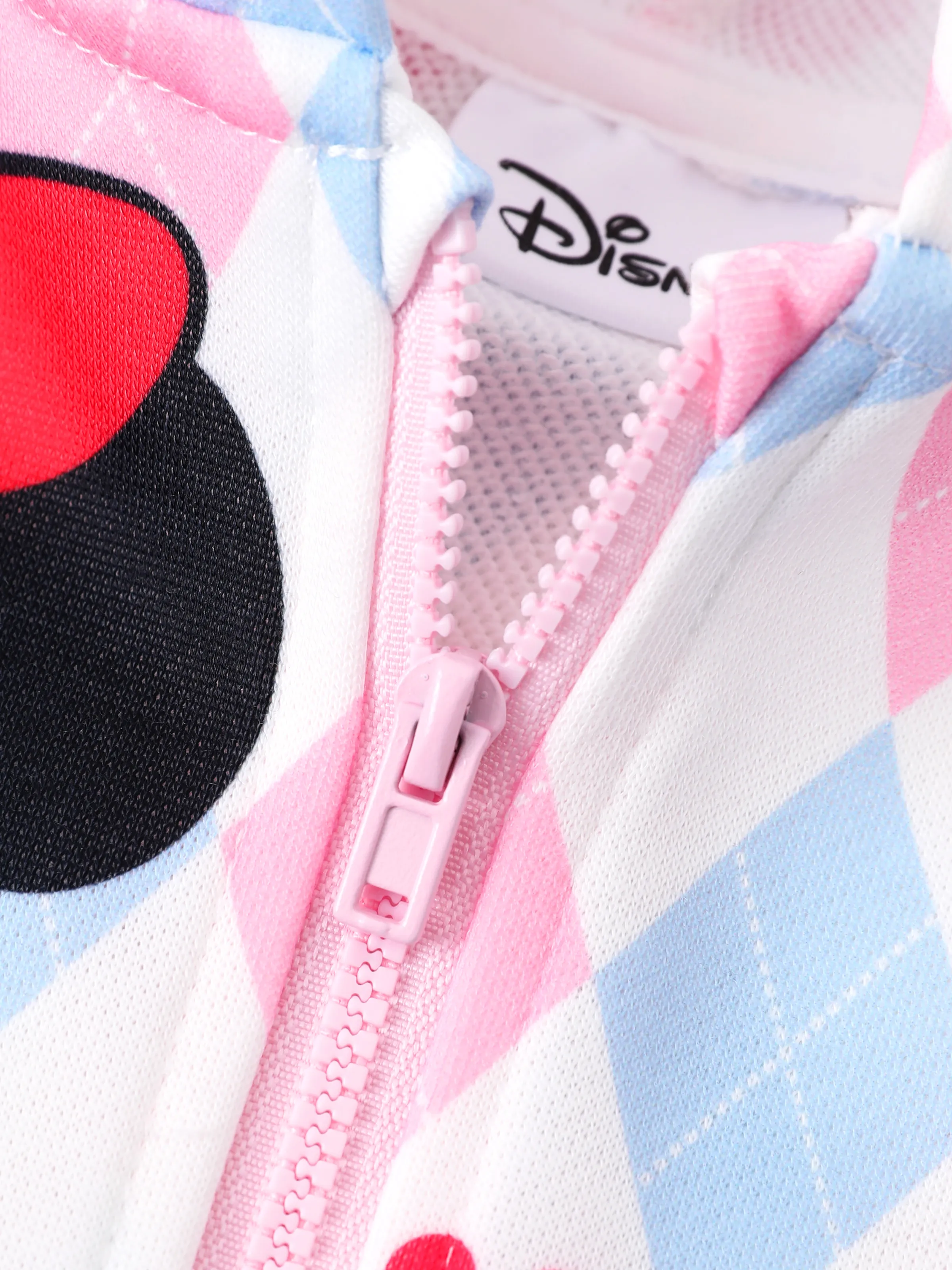 Disney Mickey and Friends Toddler/Kids Girl Minnie Mouse Argyle Pattern Hooded Jacket White - Image 4